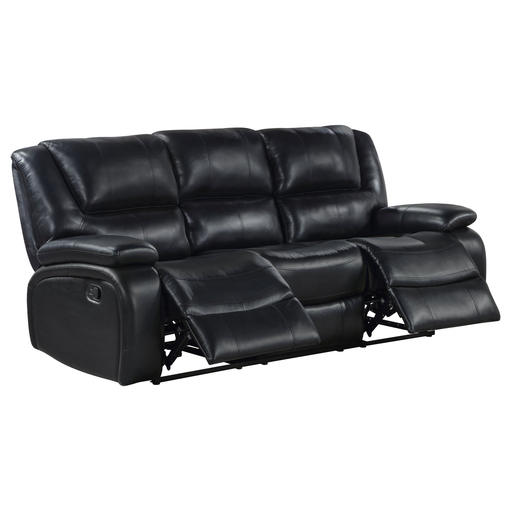 Camila Black 3-piece Upholstered Motion Reclining Sofa Set - Ornate Home