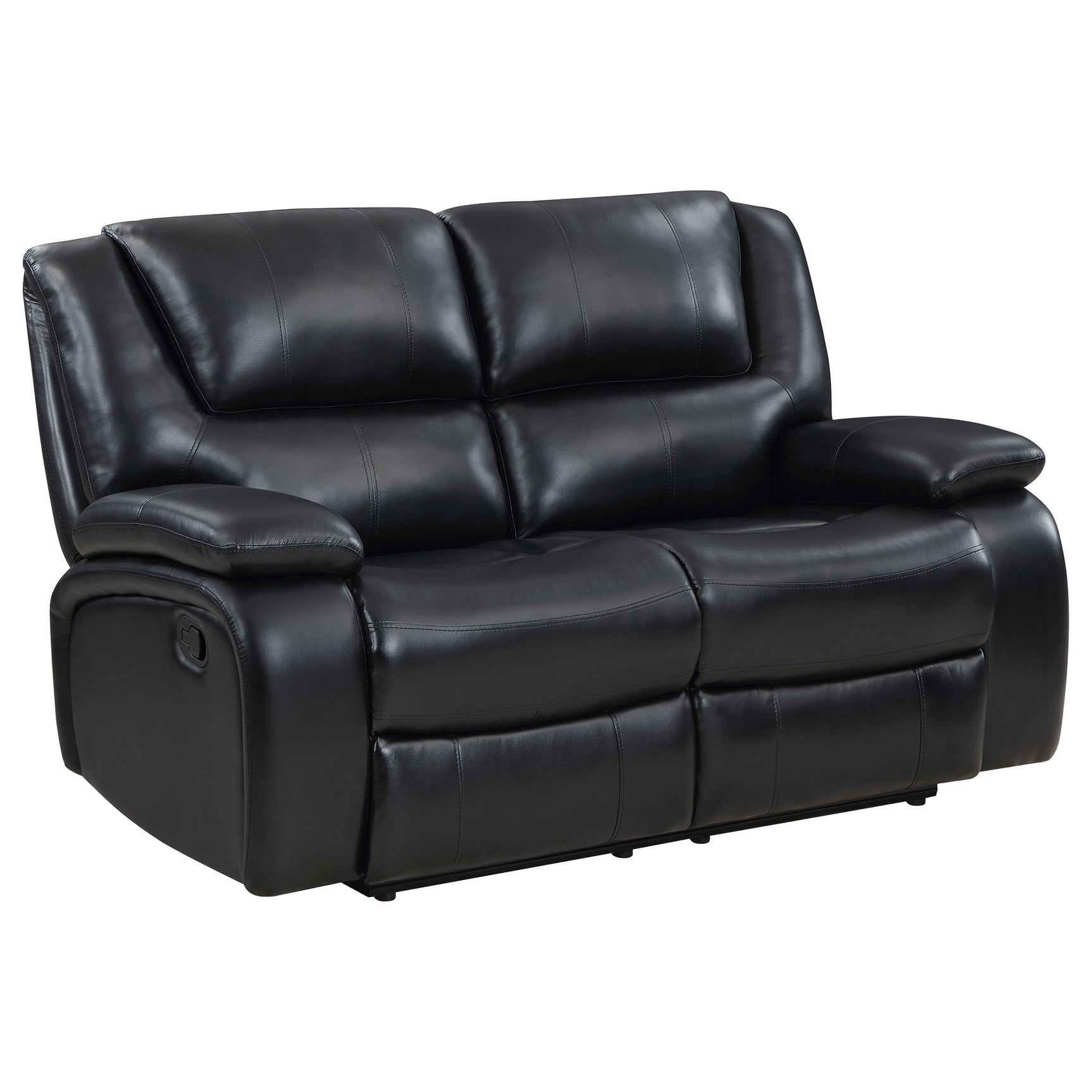 Camila Black 3-piece Upholstered Motion Reclining Sofa Set - Ornate Home