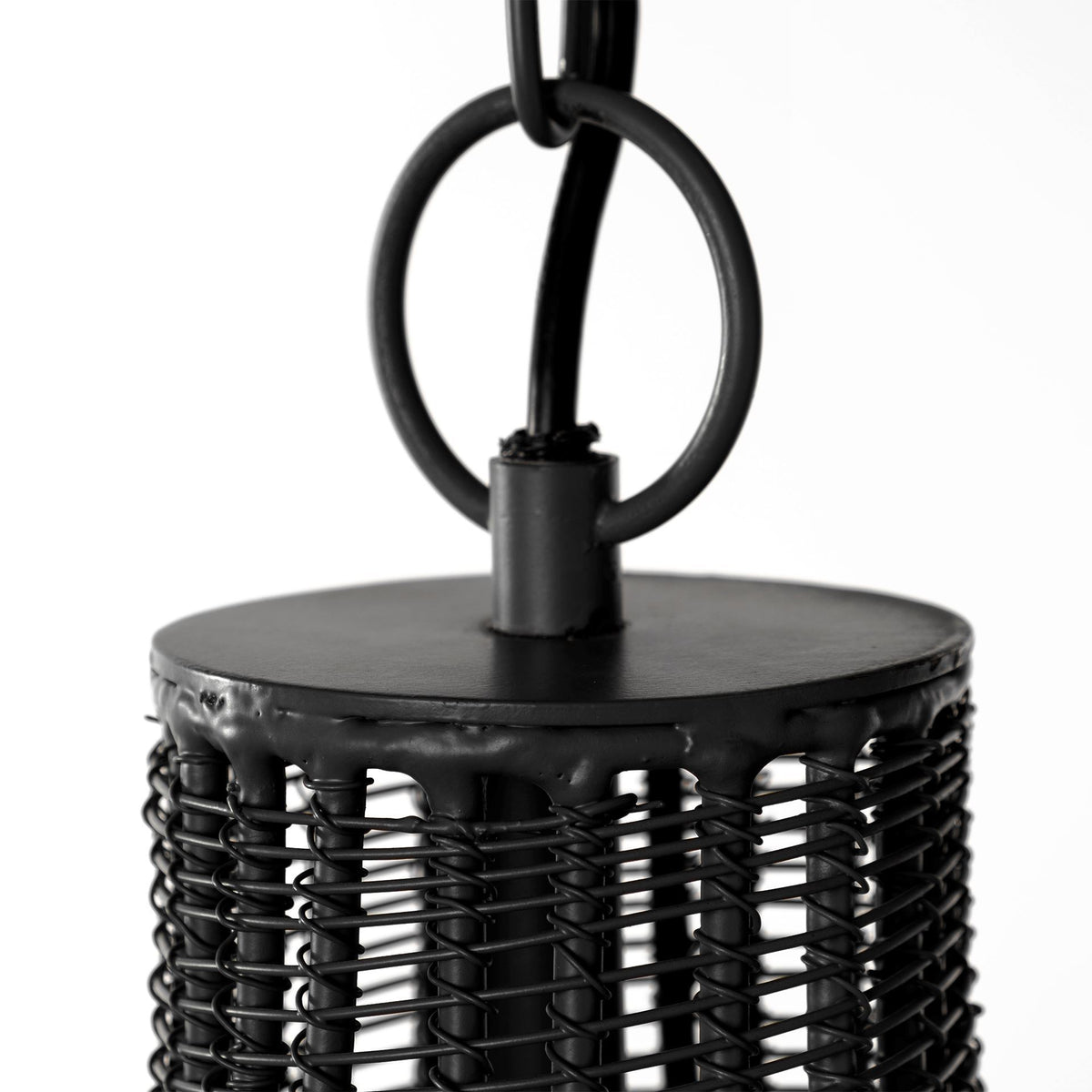 Camila Black Metal Mesh-Style Four Bulb Chandelier - Ornate Home