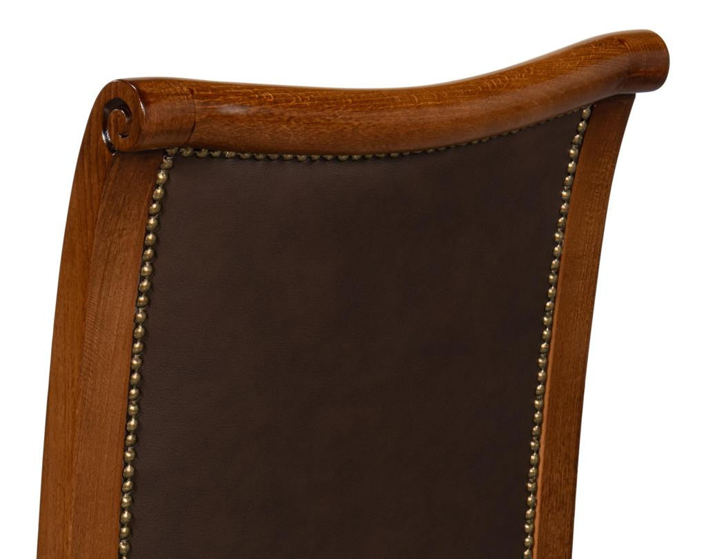 Camile Brown Leather Side Chair (Set of 2) - Ornate Home