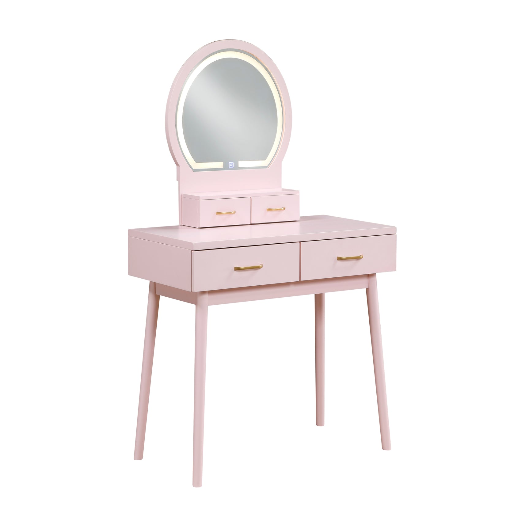 Camilla Pink Vanity Dresser with Mirror and Stool - Ornate Home