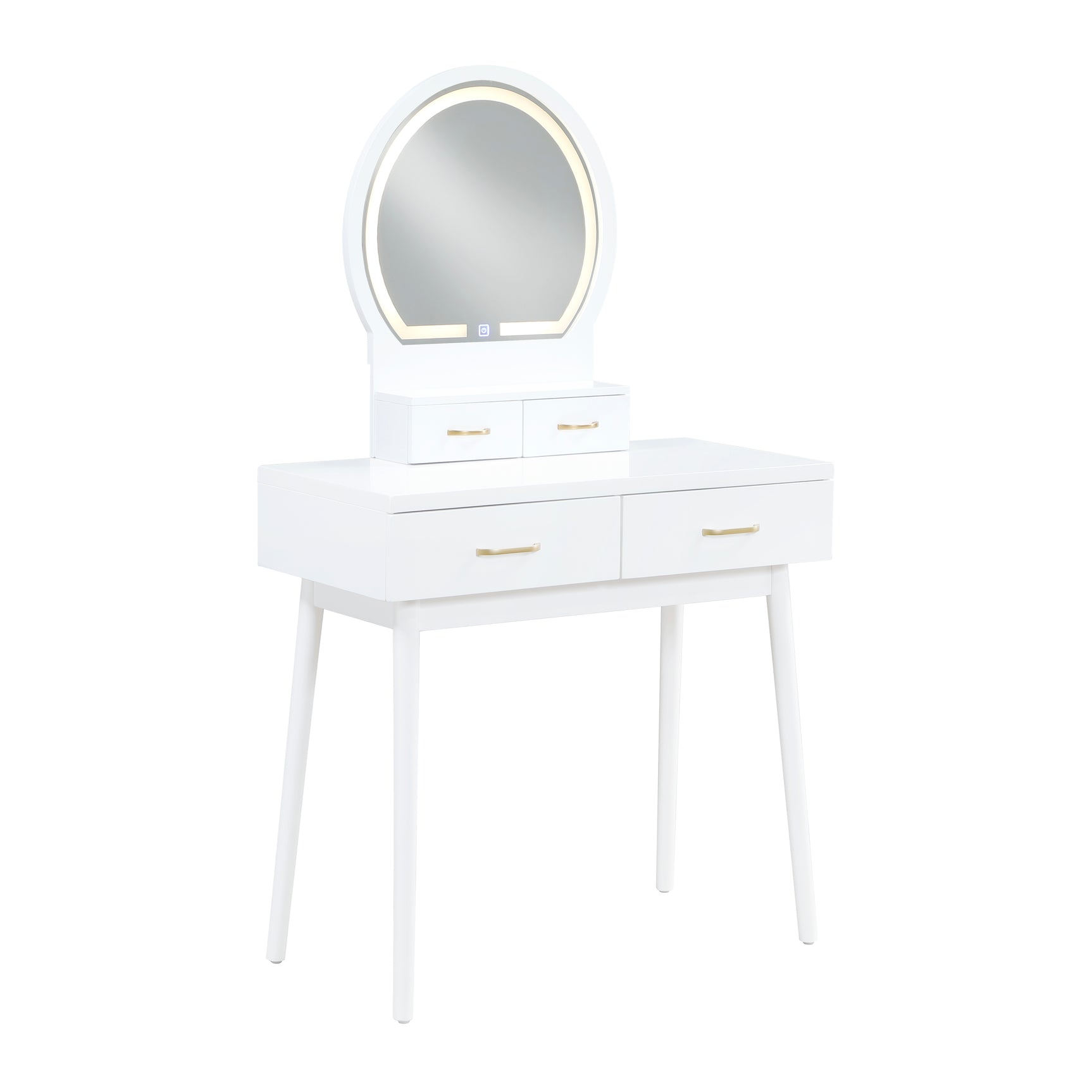 Camilla White Vanity Dresser w/Mirror and Stool - Ornate Home