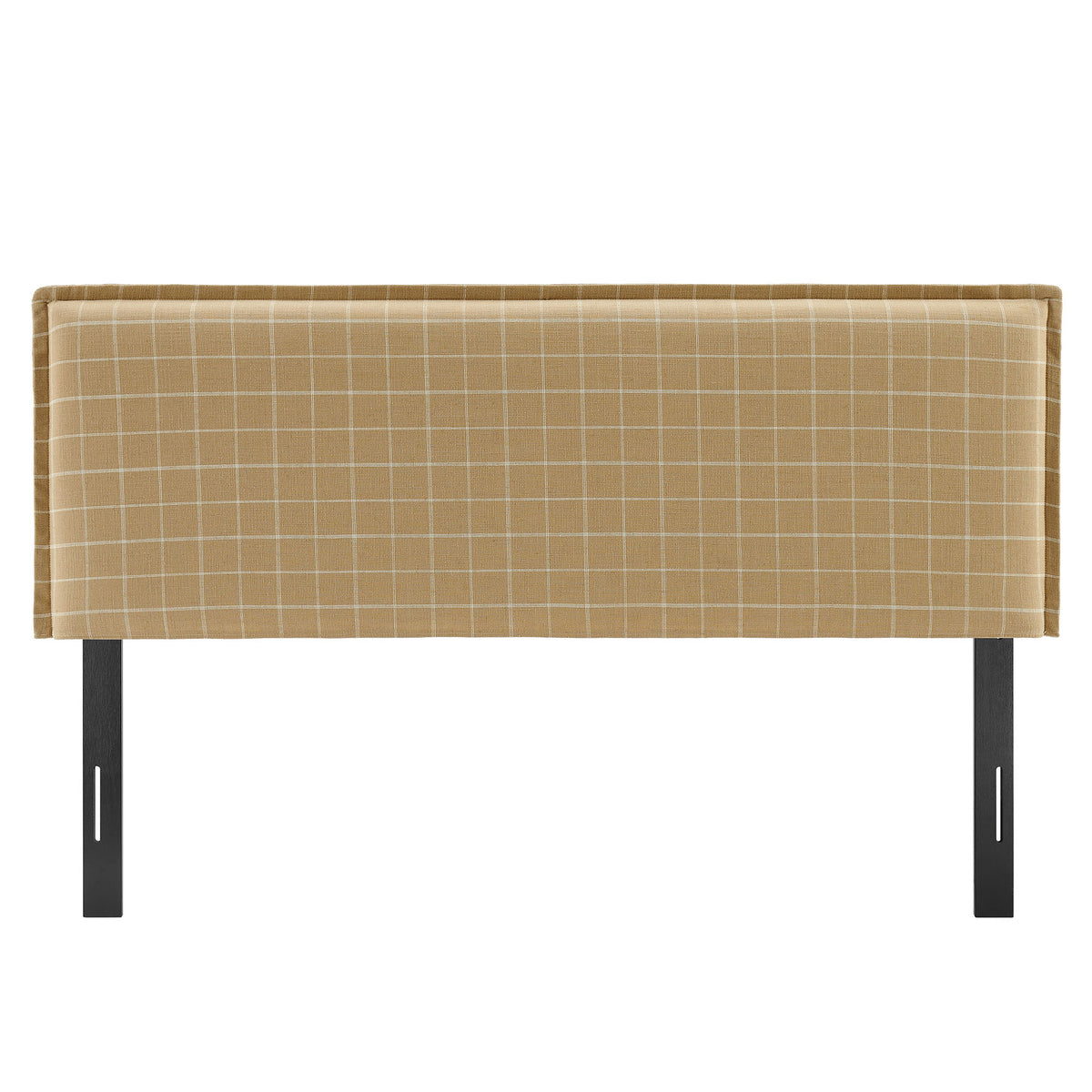 Camille Hemp Windowpane Check Checkered Linen Blend King Size Headboard - Ornate Home