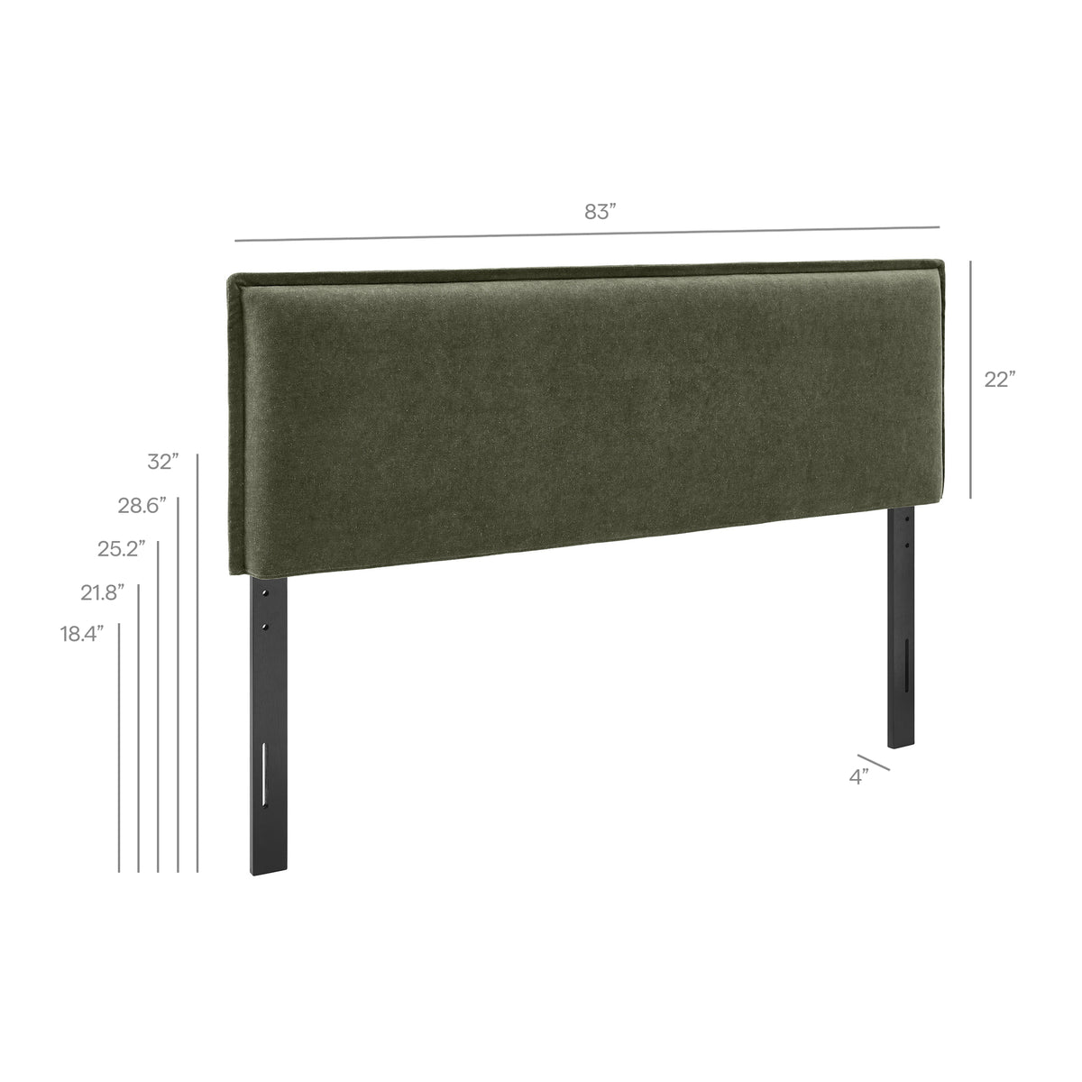 Camille Sage Upholstered Linen Blend King Size Headboard - Ornate Home