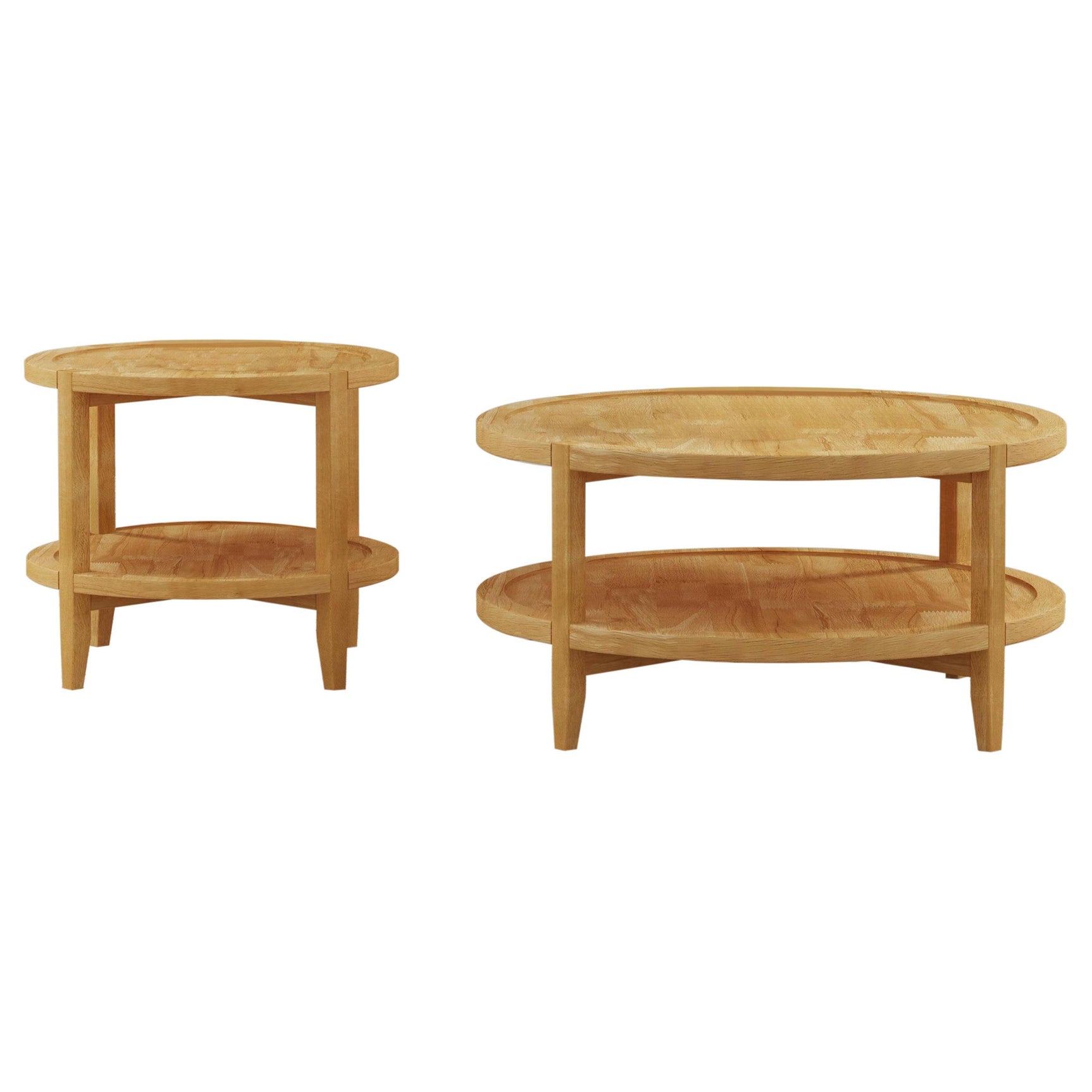 Camillo Maple 2-piece Round Coffee and End Table Set - Ornate Home