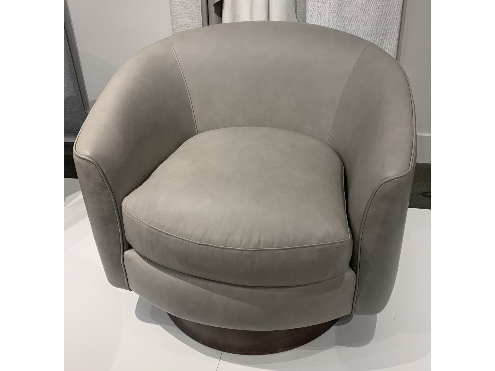 Camino Grey Leather Swivel Chair - Ornate Home