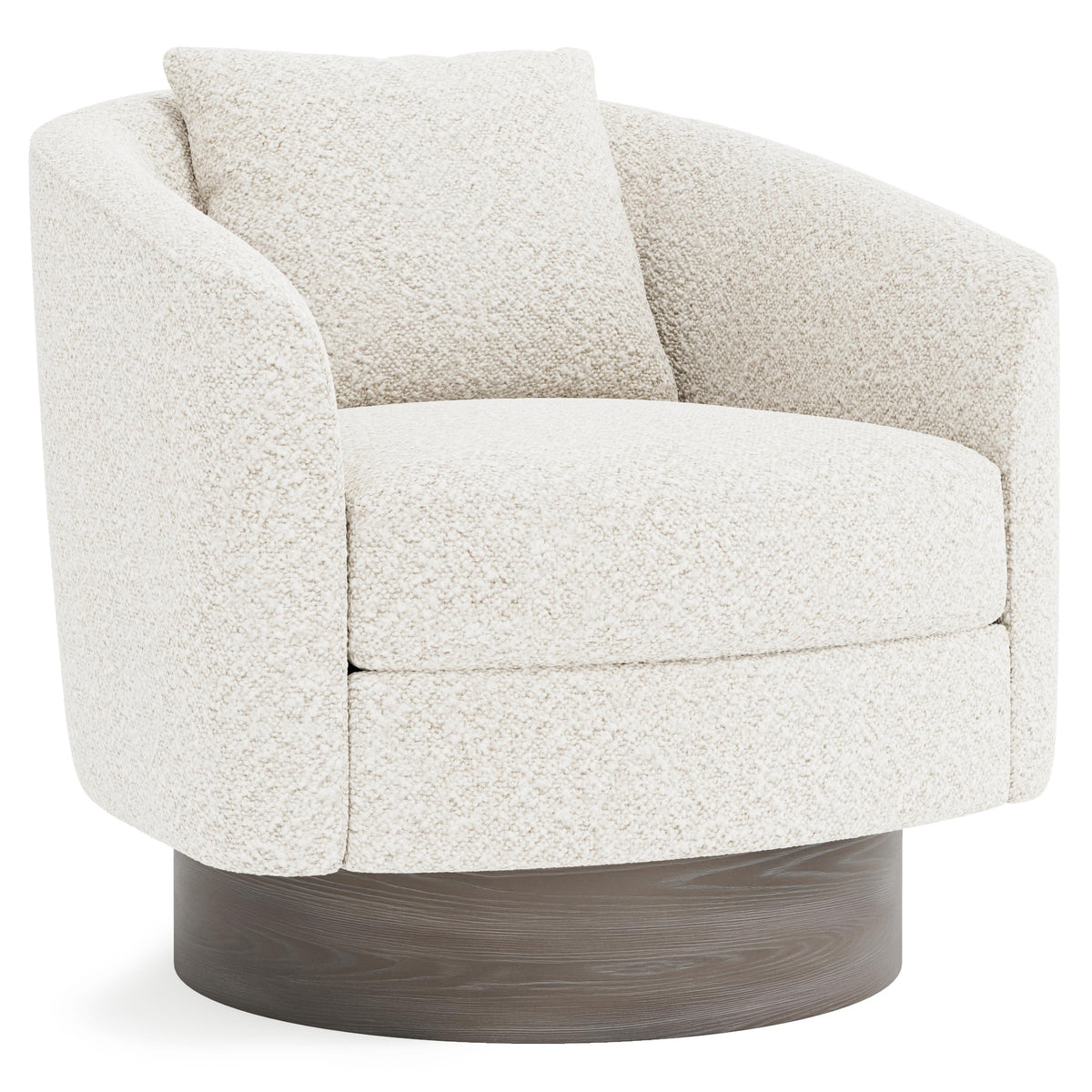 Bernhardt Camino White/Cream/Portobello Fabric Swivel Chair | Ornate Home