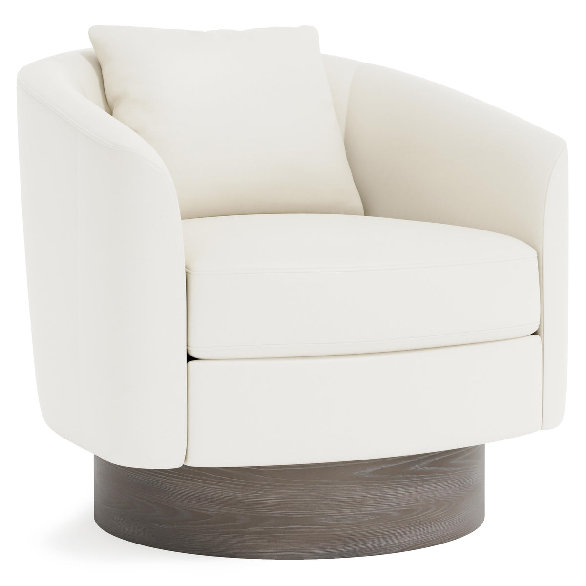 Bernhardt Camino White/Cream/Portobello Leather Swivel Chair | Ornate Home