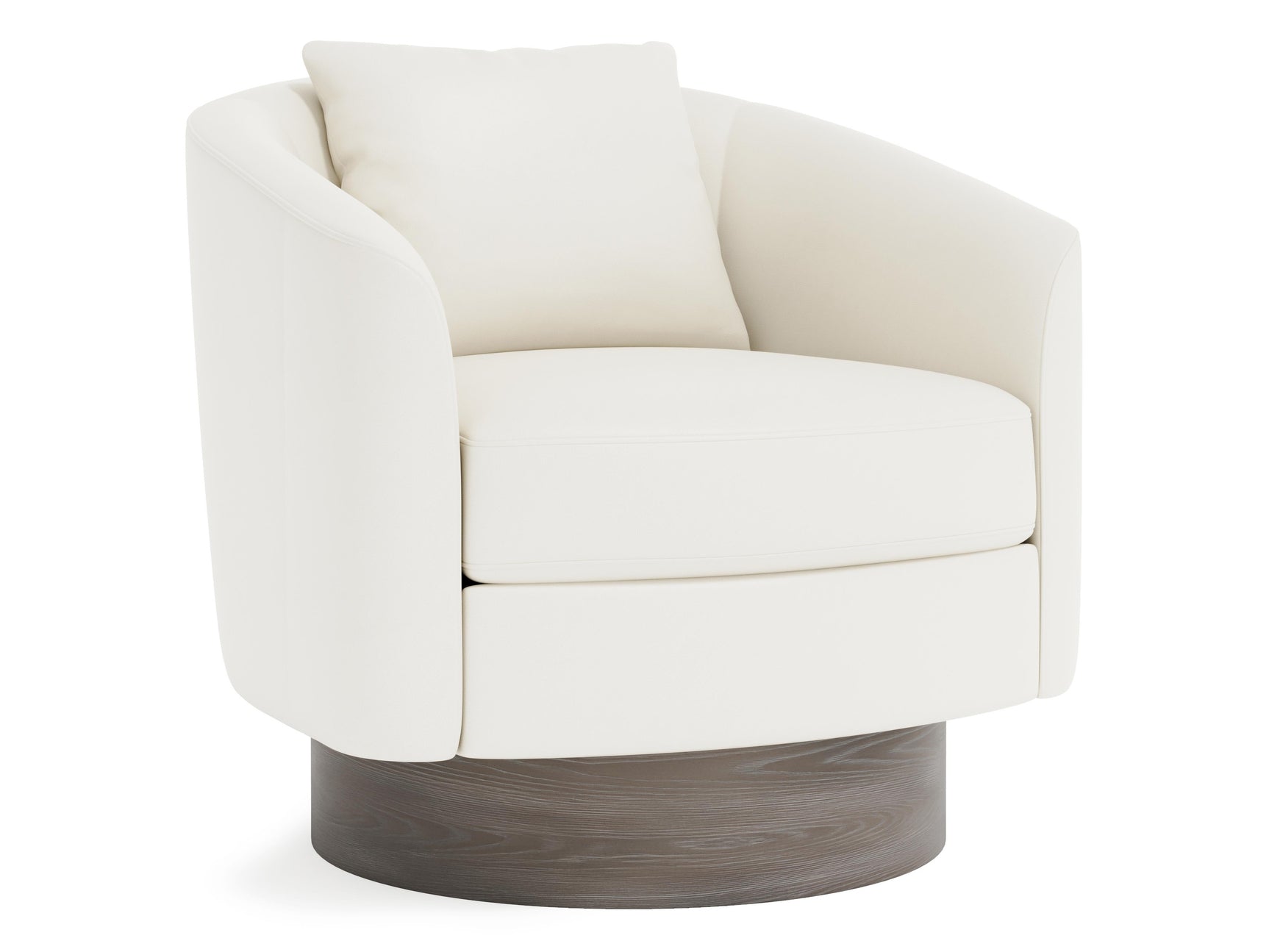 Camino White/Cream/Portobello Leather Swivel Chair - Ornate Home