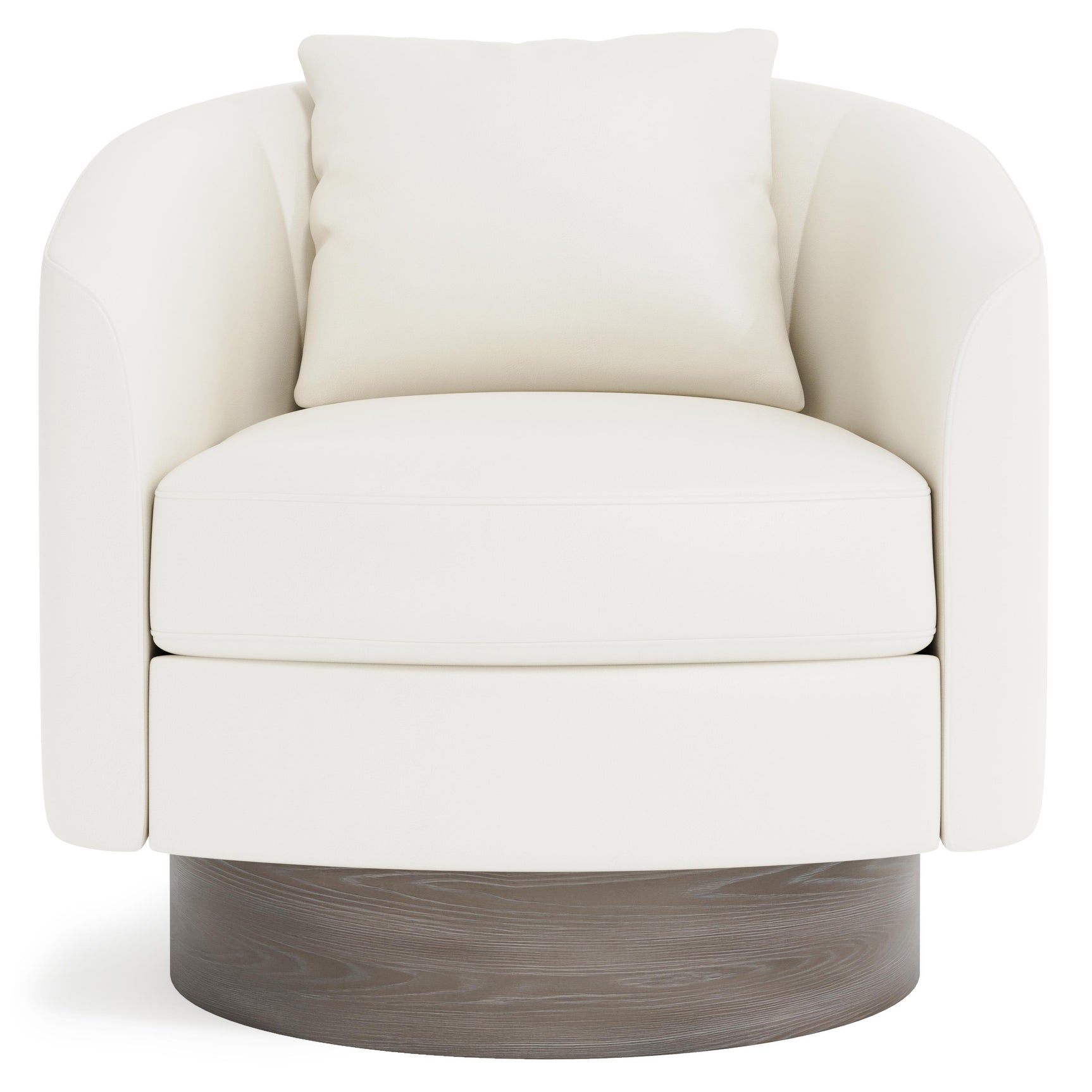 Camino White/Cream/Portobello Leather Swivel Chair - Ornate Home