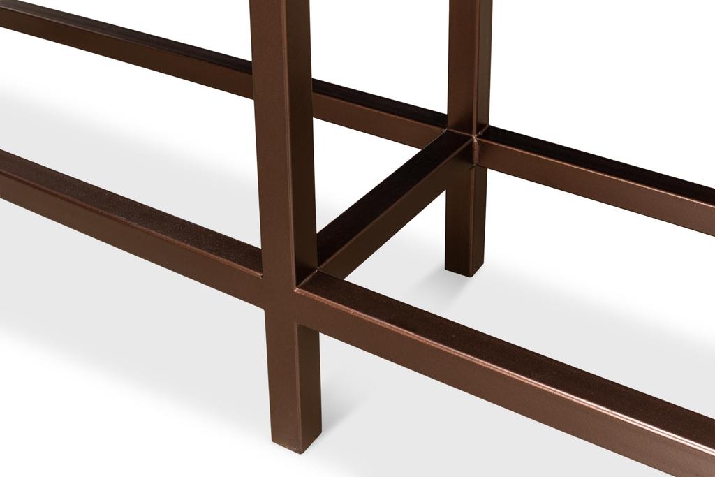Campaign Brown Embossed Console - Ornate Home
