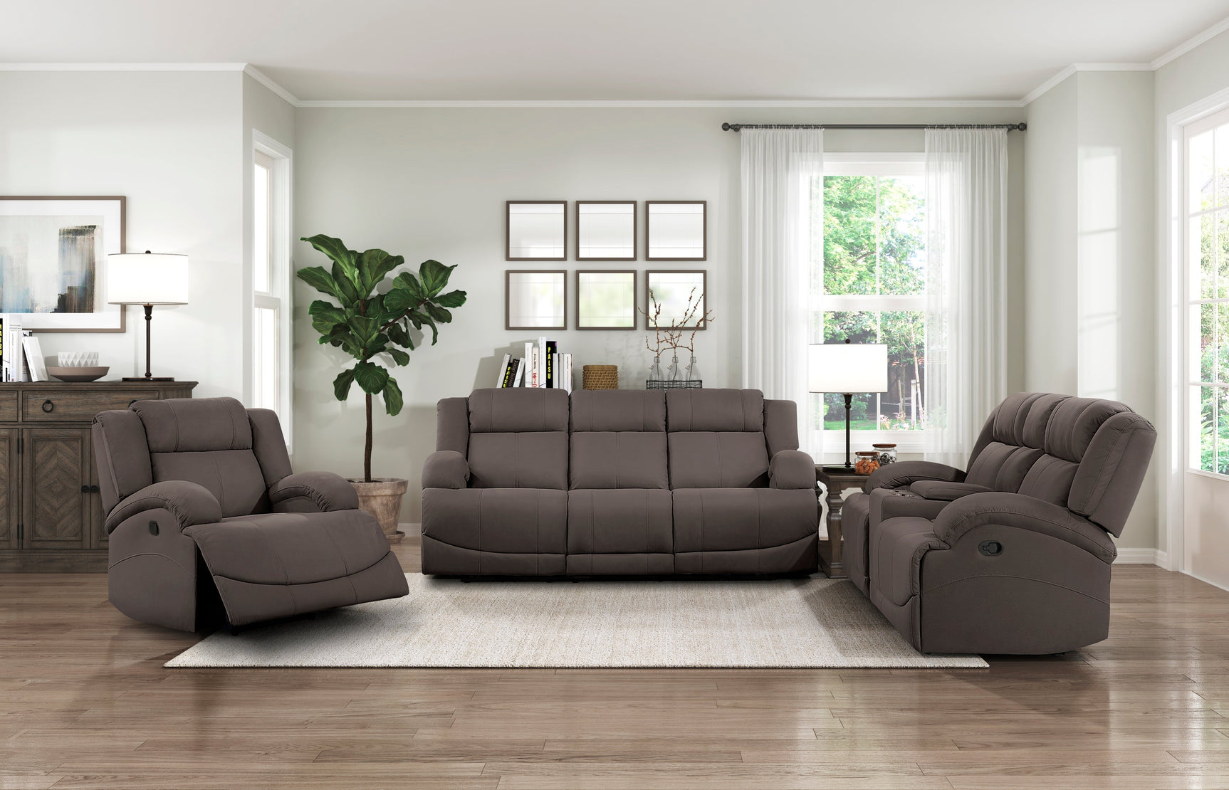Camryn Chocolate Double Reclining Sofa - Ornate Home