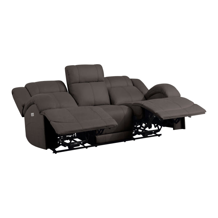 Camryn Chocolate Power Double Reclining Sofa - Ornate Home