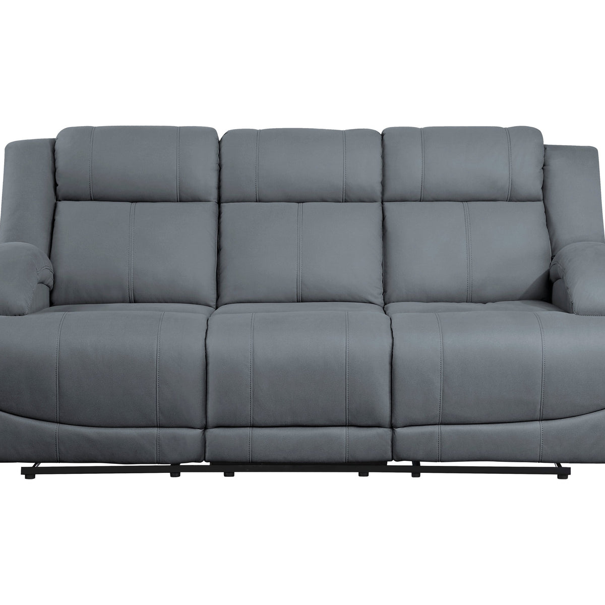 Camryn Graphite Blue Double Reclining Sofa Ornate Home