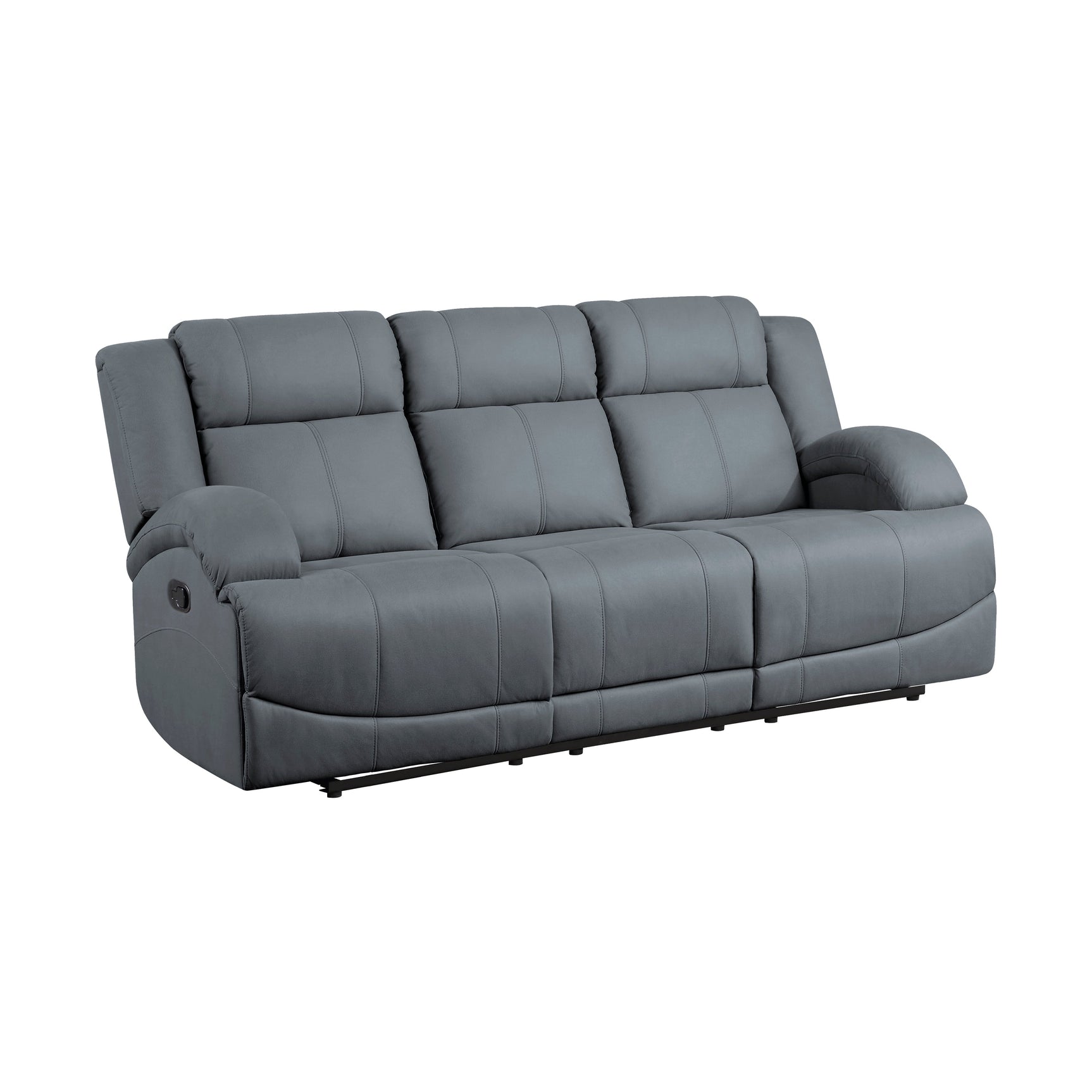 Camryn Graphite Blue Double Reclining Sofa - Ornate Home