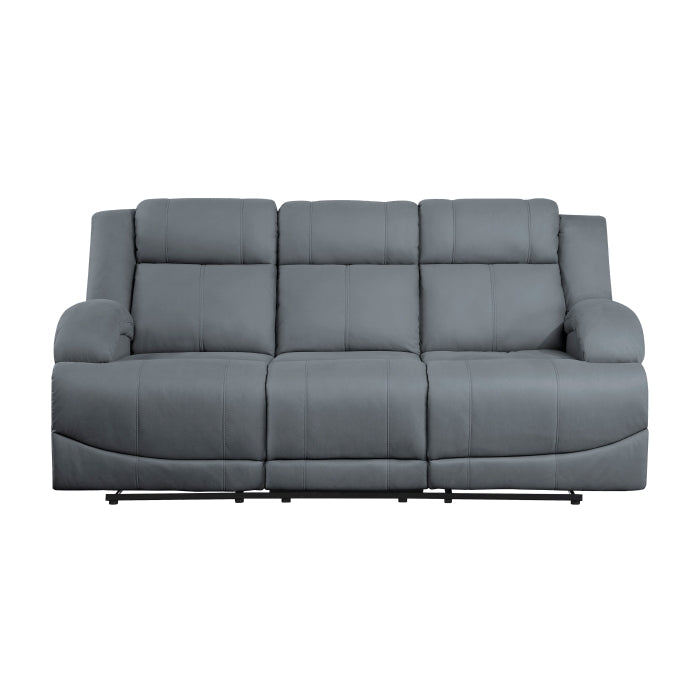 Camryn Graphite Blue Double Reclining Sofa - Ornate Home