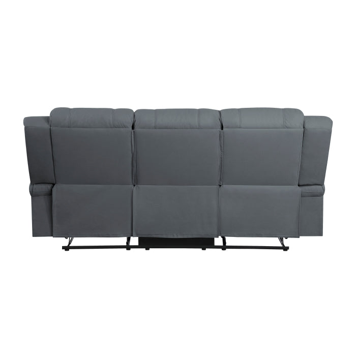 Camryn Graphite Blue Double Reclining Sofa - Ornate Home