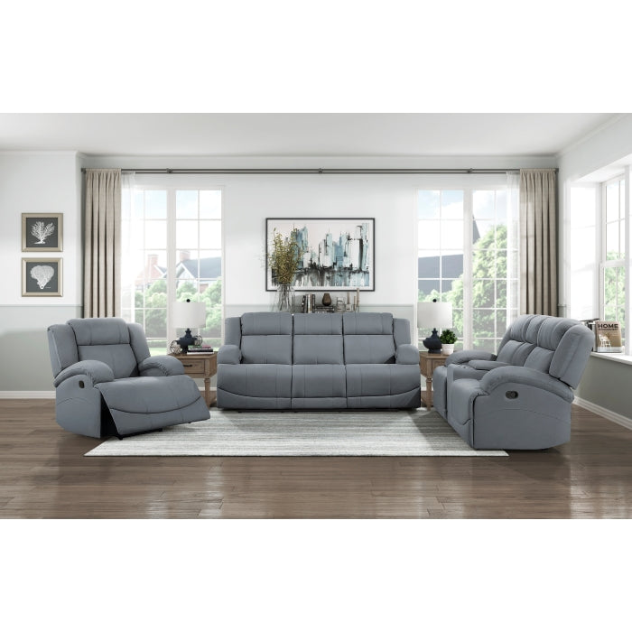 Camryn Graphite Blue Double Reclining Sofa - Ornate Home