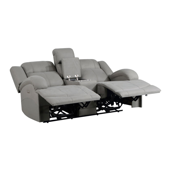 Camryn Gray Power Double Reclining Loveseat - Ornate Home