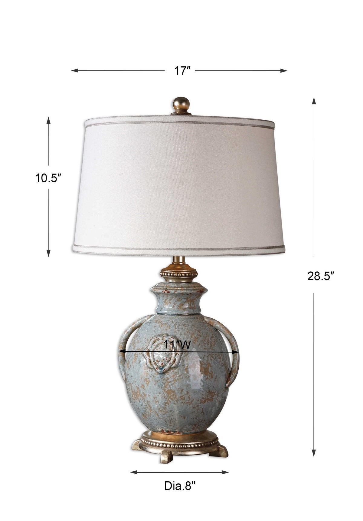 Cancello Blue Glaze Lamp - Ornate Home