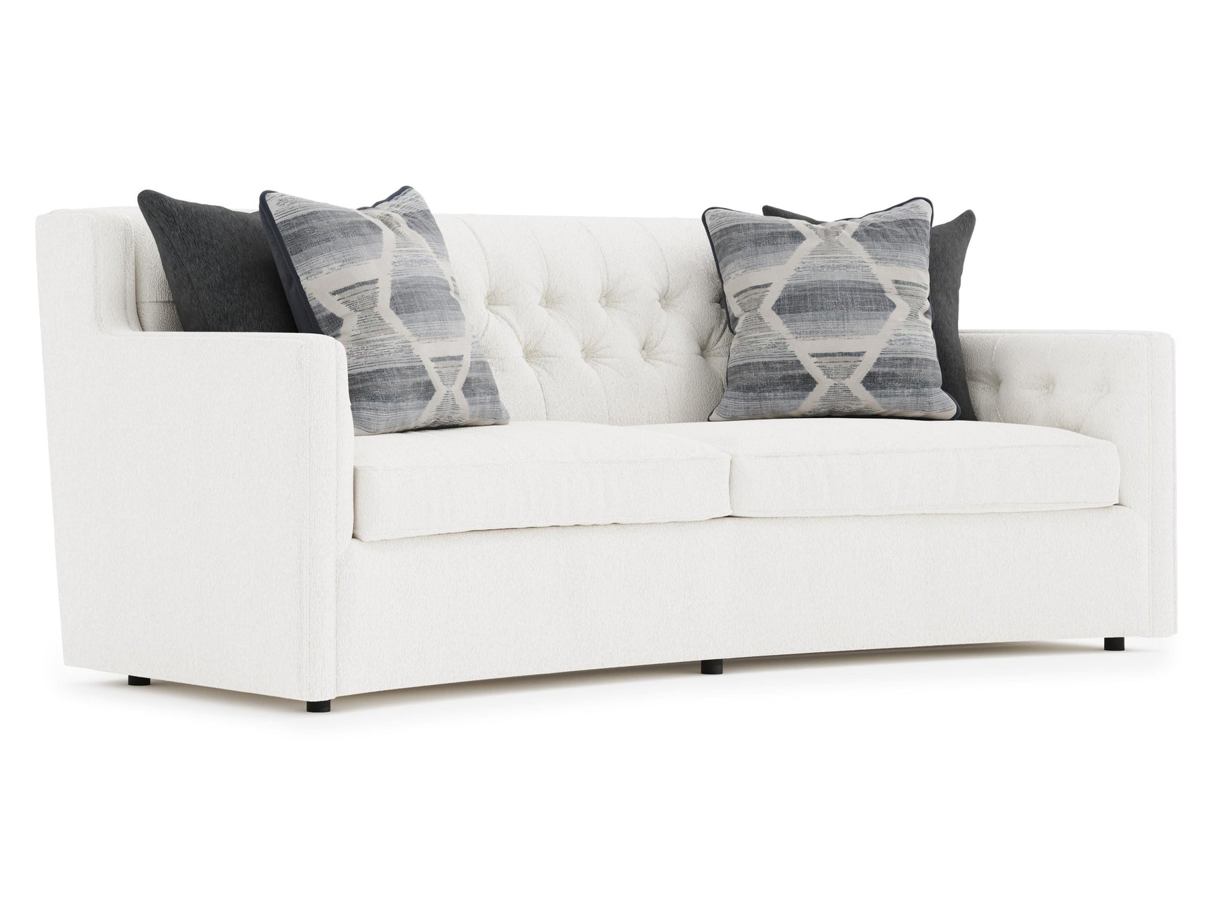 Candace White/Cream Fabric Sofa (89" W) - Ornate Home