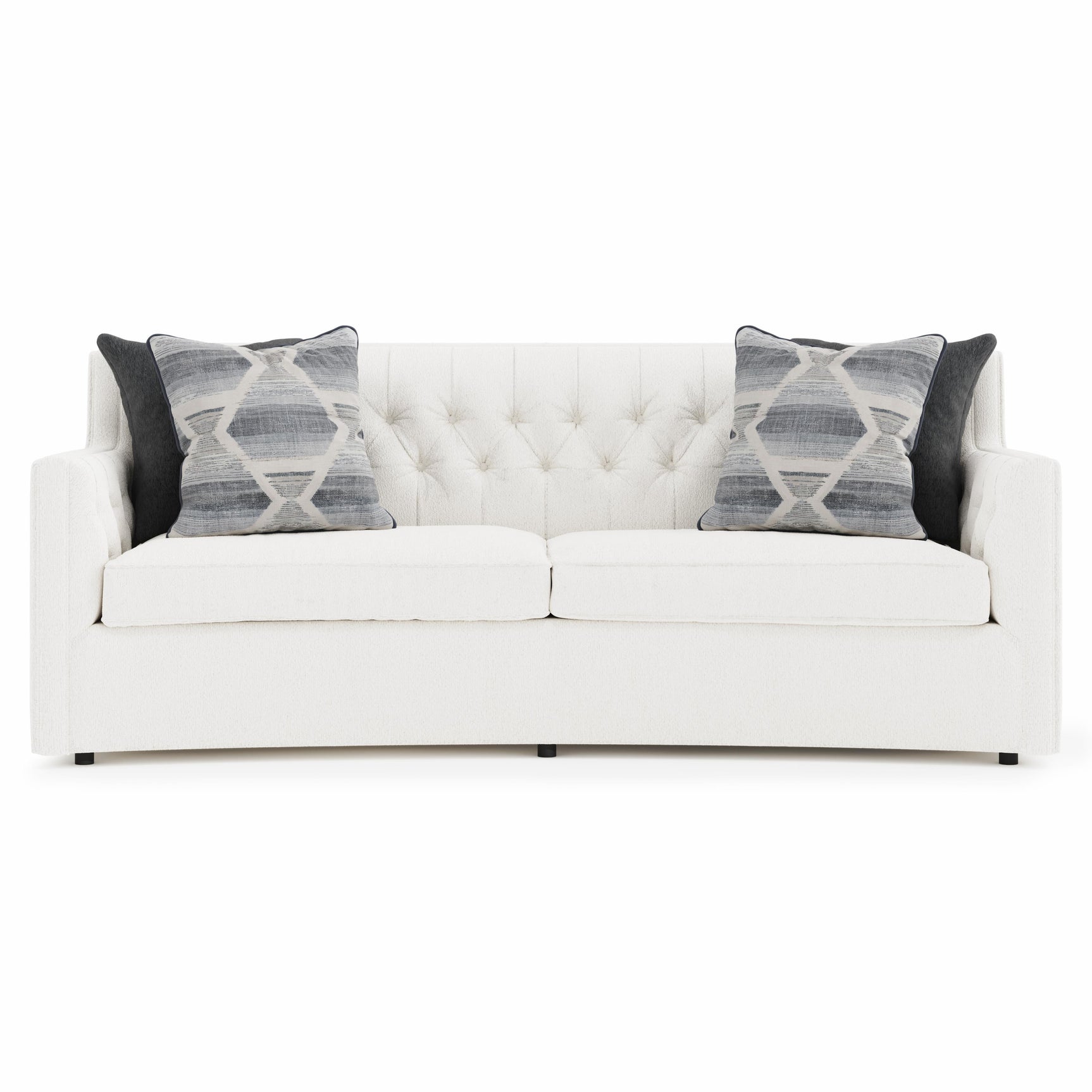 Candace White/Cream Fabric Sofa (89" W) - Ornate Home