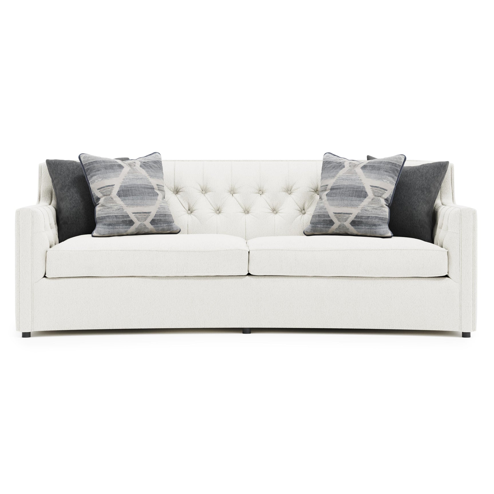 Candace White/Cream Fabric Sofa (96" W) - Ornate Home
