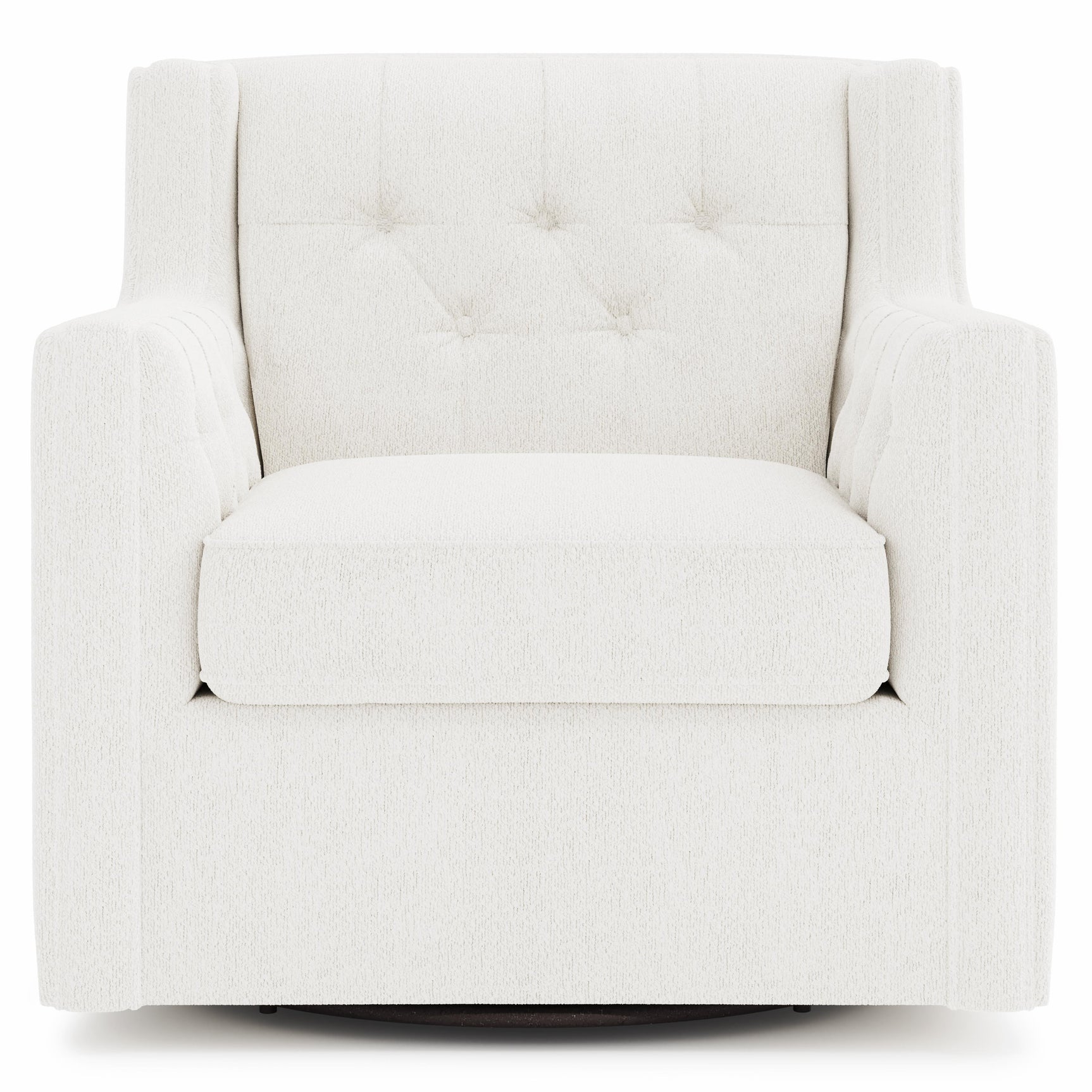 Candace White/Cream Fabric Swivel Chair - Ornate Home