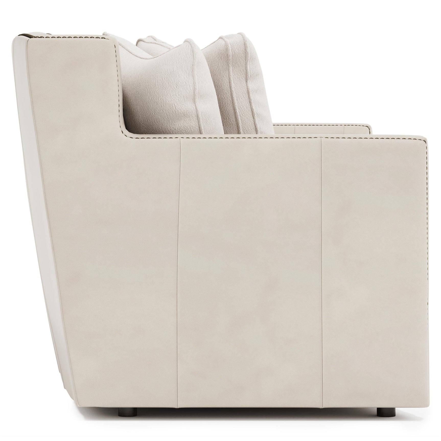 Candace White/Cream Leather Sofa - Ornate Home