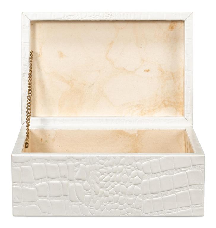 Candece Ivory Leather Box (Set of 2) - Ornate Home
