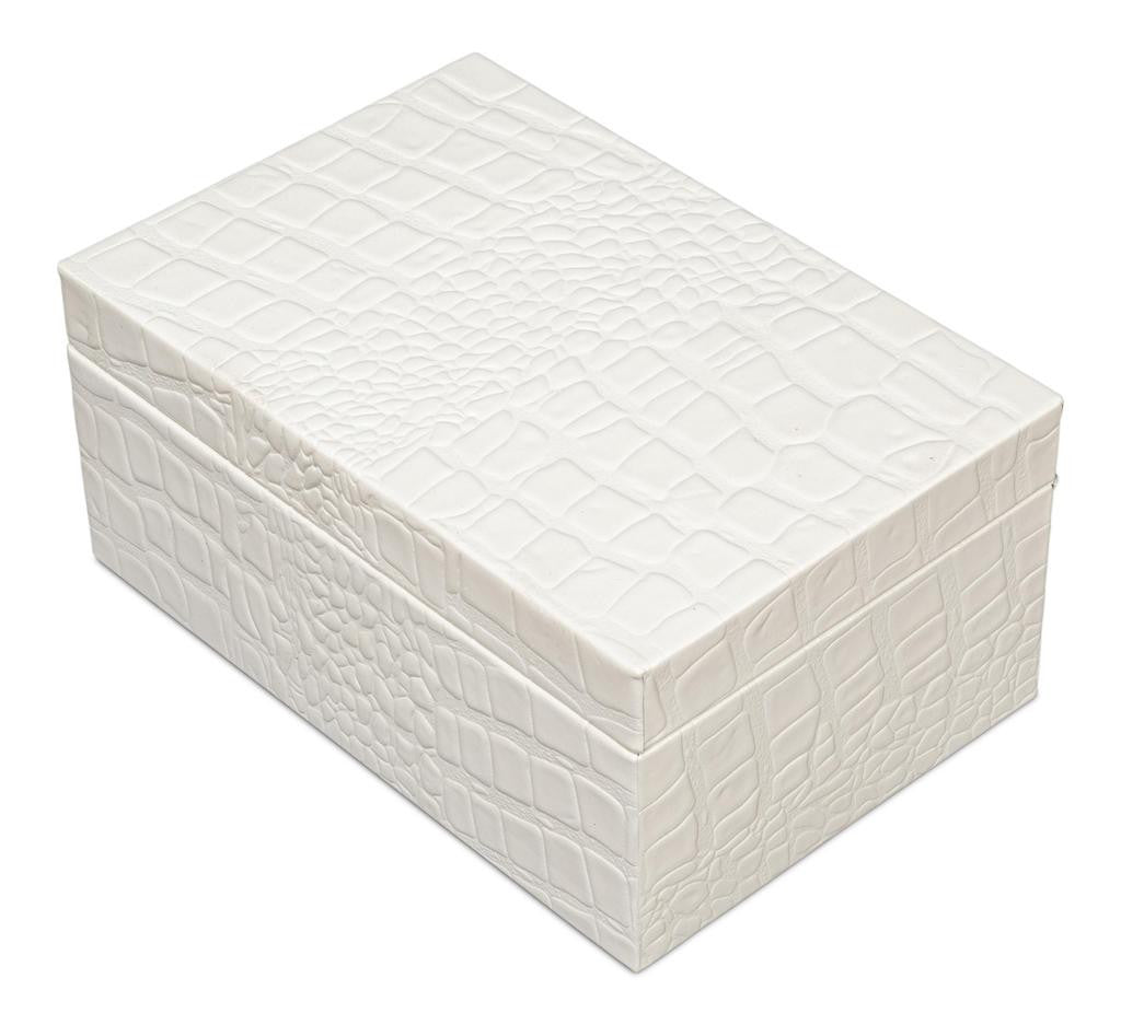 Candece Ivory Leather Box (Set of 2) - Ornate Home