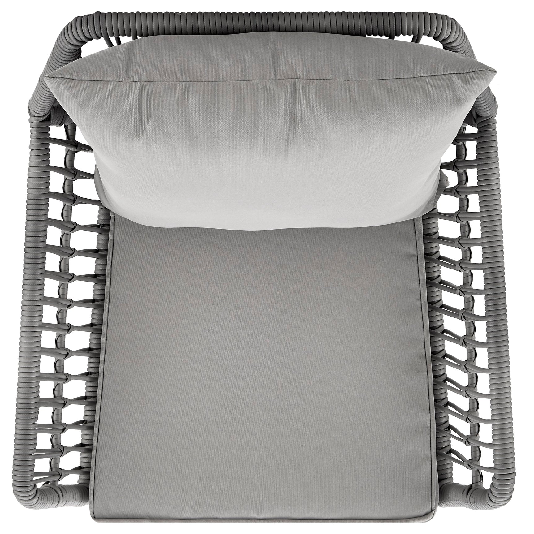 Cannes Patio 2-Person Seating Group with End Table with Grey Cushions - Ornate Home