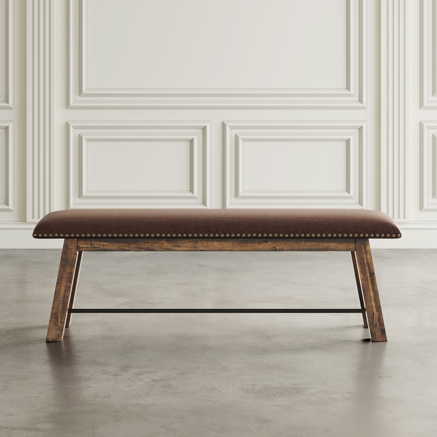 Cannon Valley Distressed Brown Bench - Ornate Home