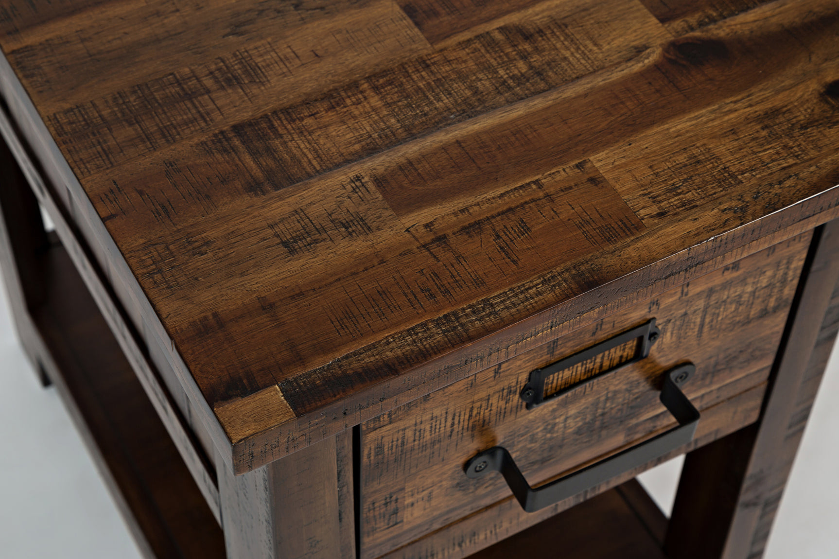Cannon Valley Distressed Brown Chairside Table - Ornate Home
