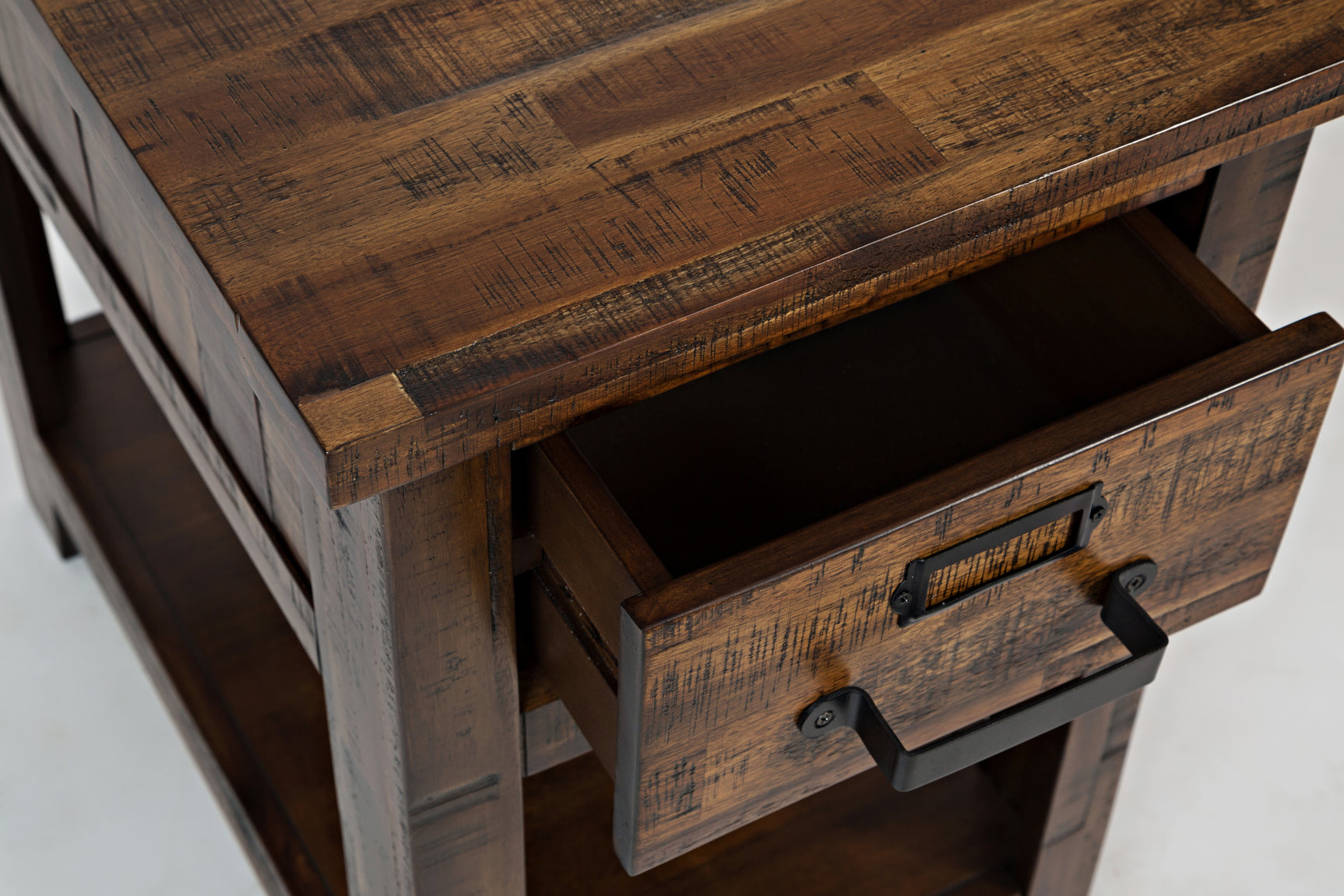 Cannon Valley Distressed Brown Chairside Table - Ornate Home