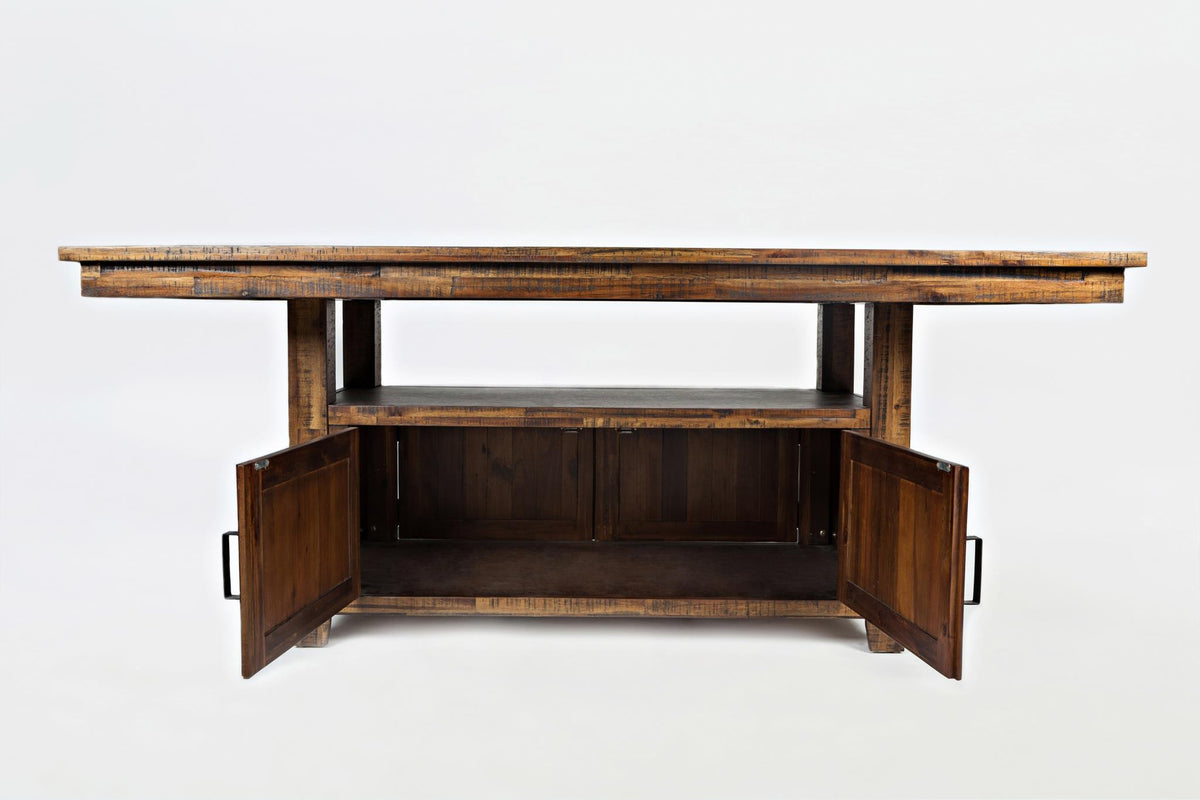 Cannon Valley Distressed Brown High/Low Dining Table w/ 6 Stools - Ornate Home