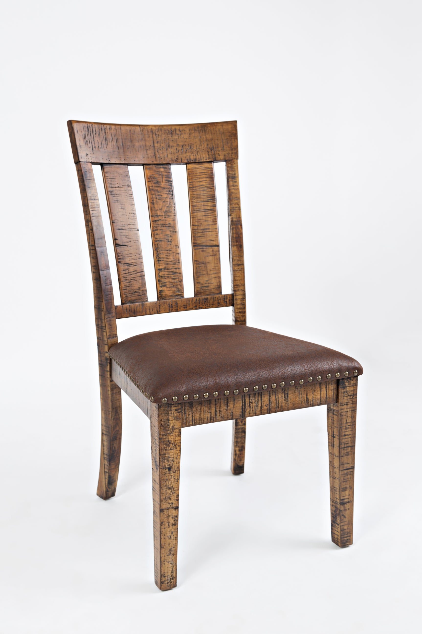 Cannon Valley Distressed Brown Slat Back Dining Chair (Set of 2) - Ornate Home