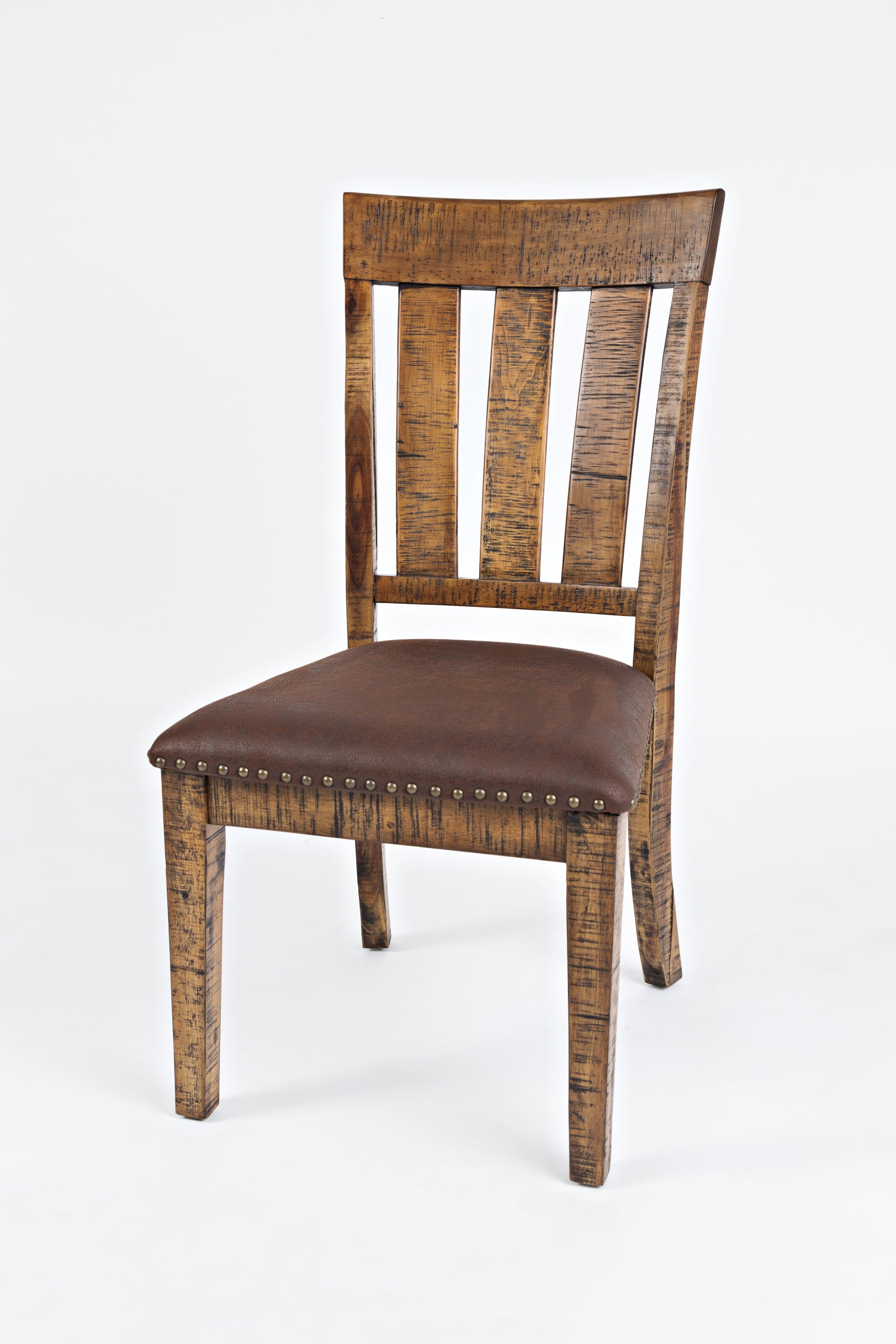 Cannon Valley Distressed Brown Slat Back Dining Chair (Set of 2) - Ornate Home