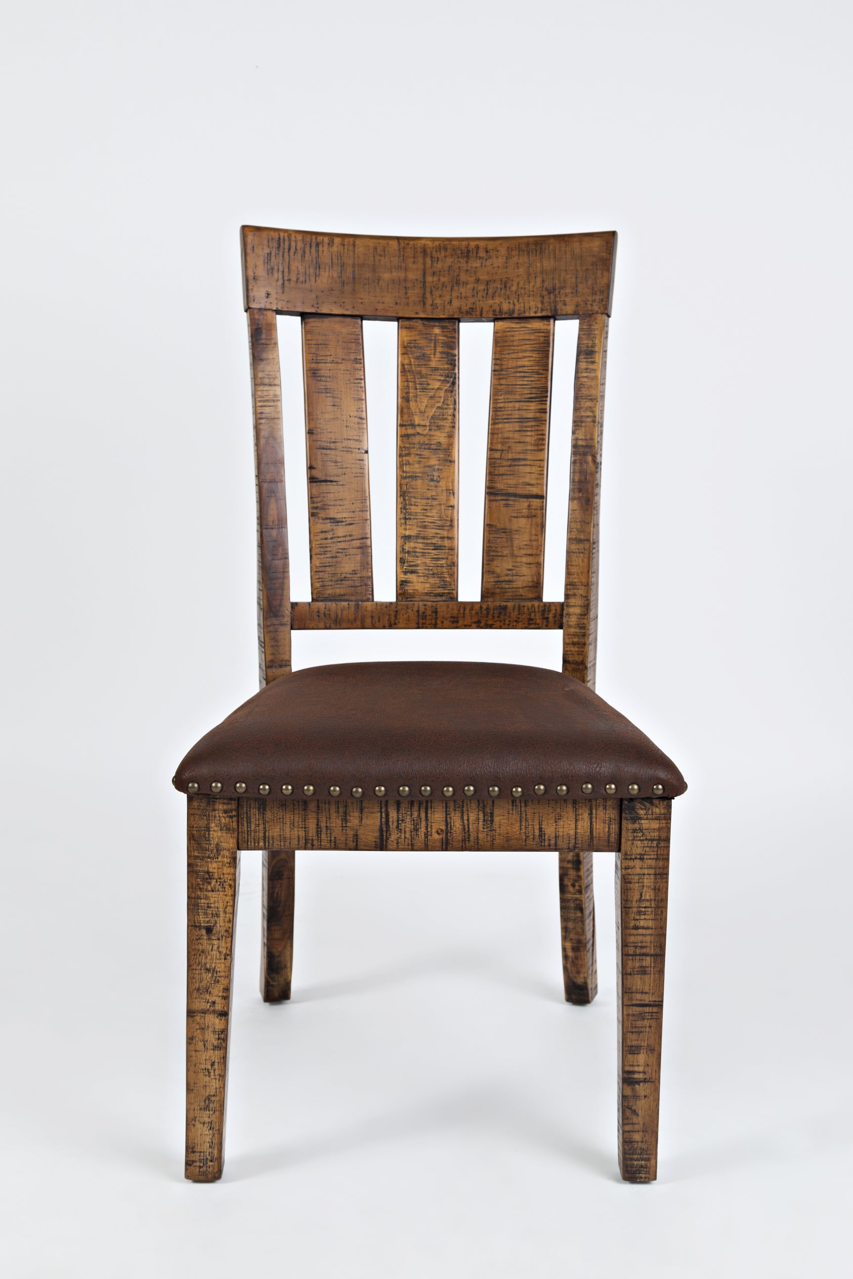 Cannon Valley Distressed Brown Slat Back Dining Chair (Set of 2) - Ornate Home