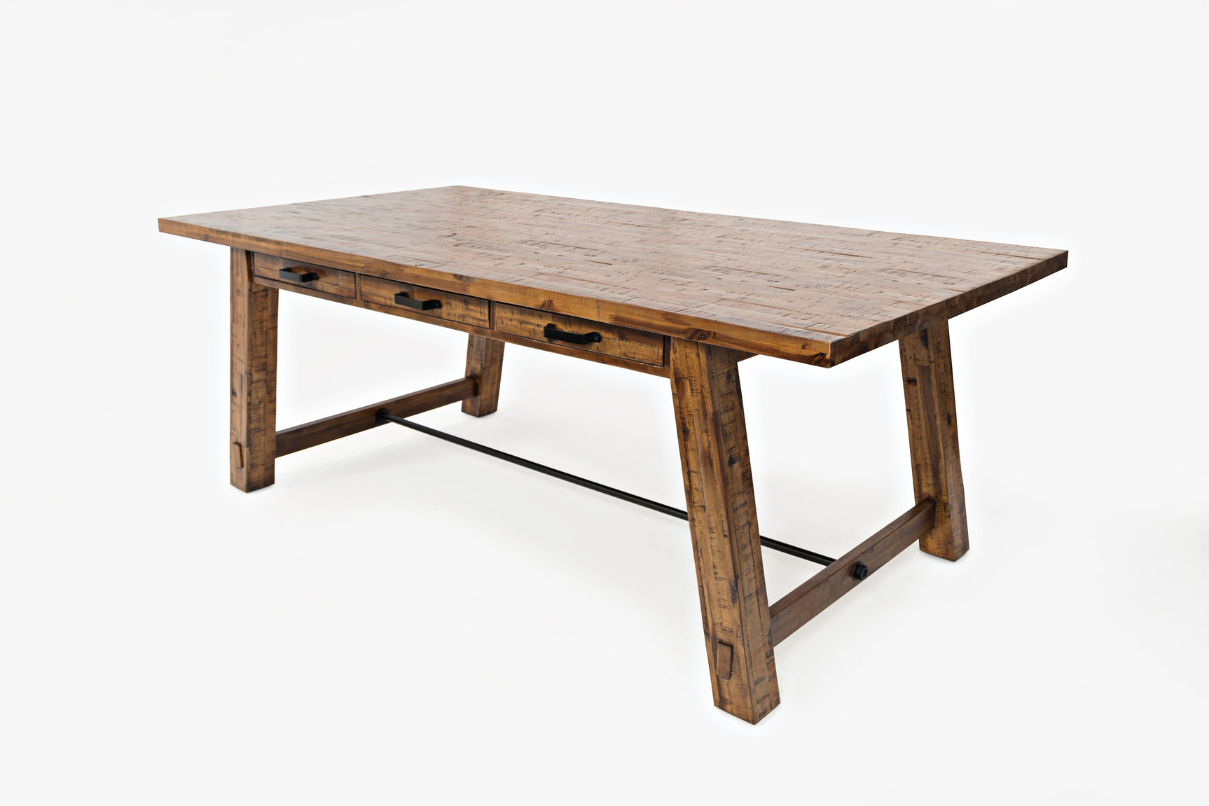 Cannon Valley Distressed Brown Trestle Dining Table - Ornate Home