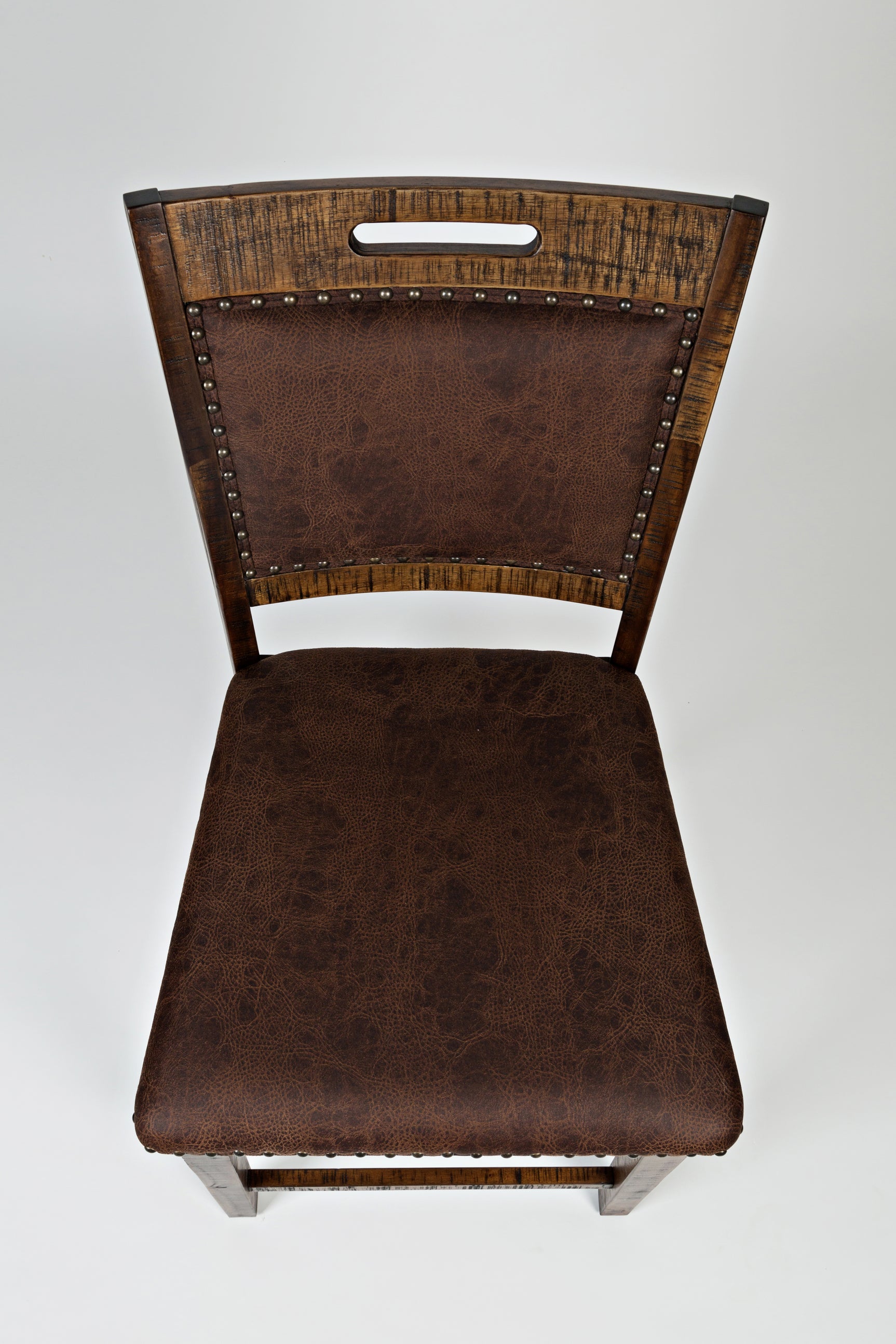 Cannon Valley Distressed Brown Uph Back Stool (Set of 2) - Ornate Home