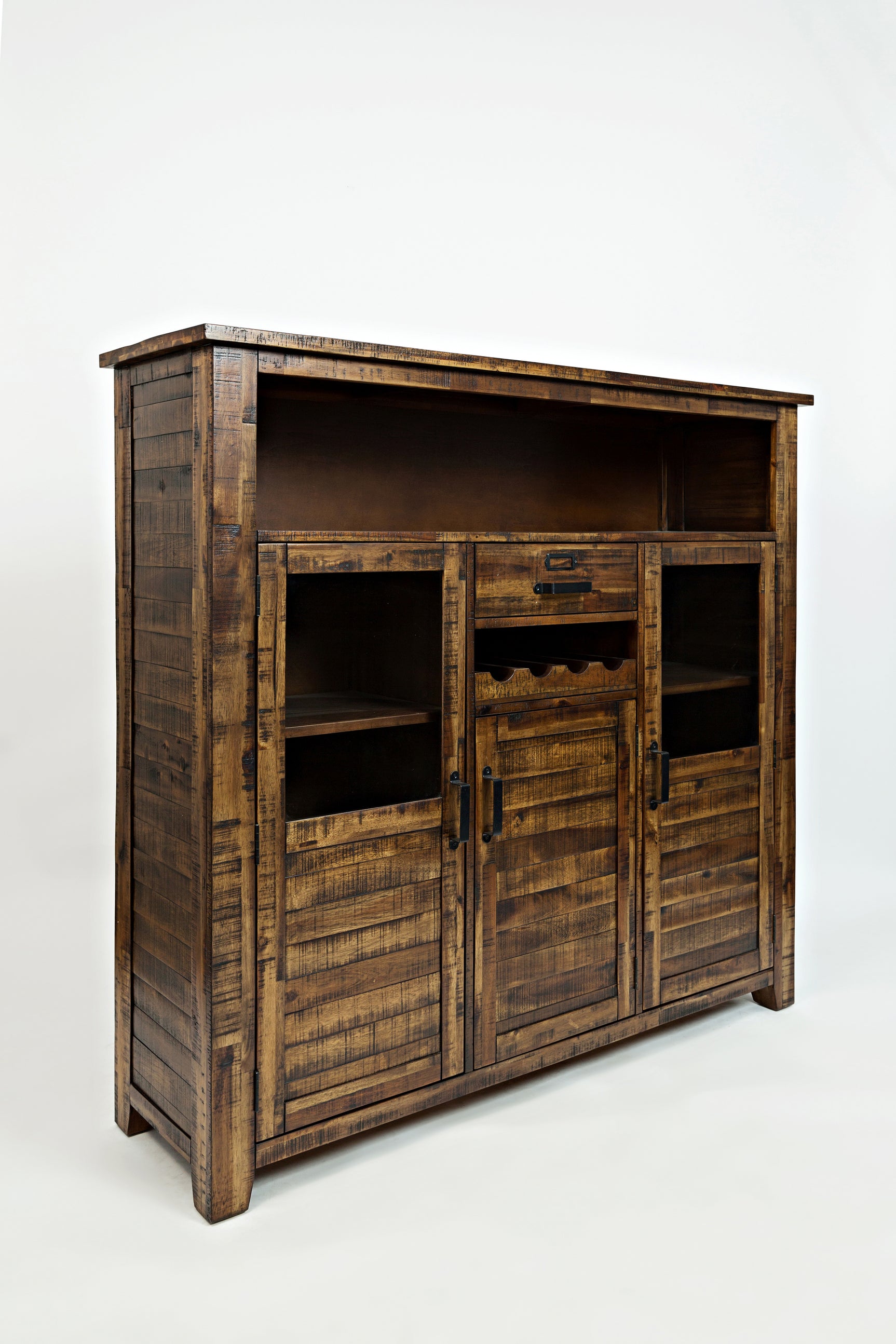 Cannon Valley Distressed Brown Wine Cabinet - Ornate Home