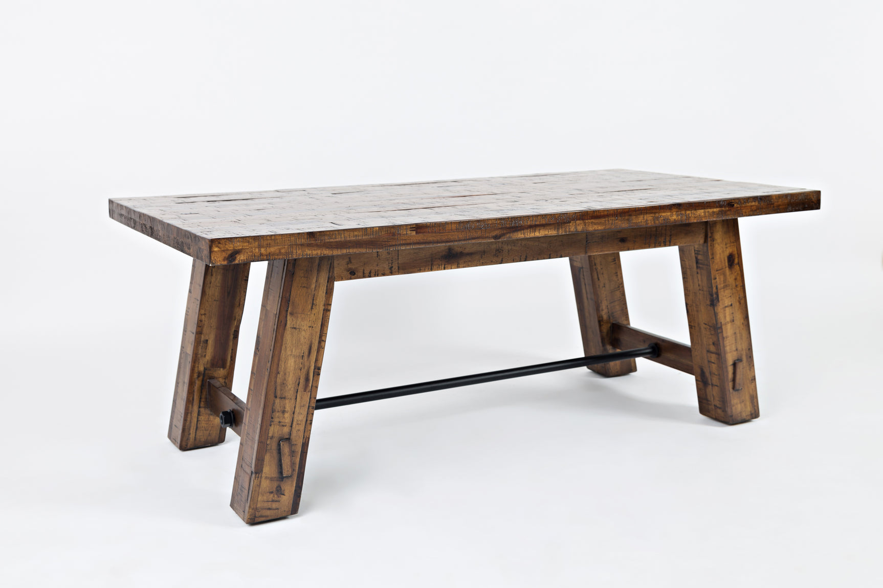 Cannon Valley Trestle Distressed Brown Cocktail Table - Ornate Home