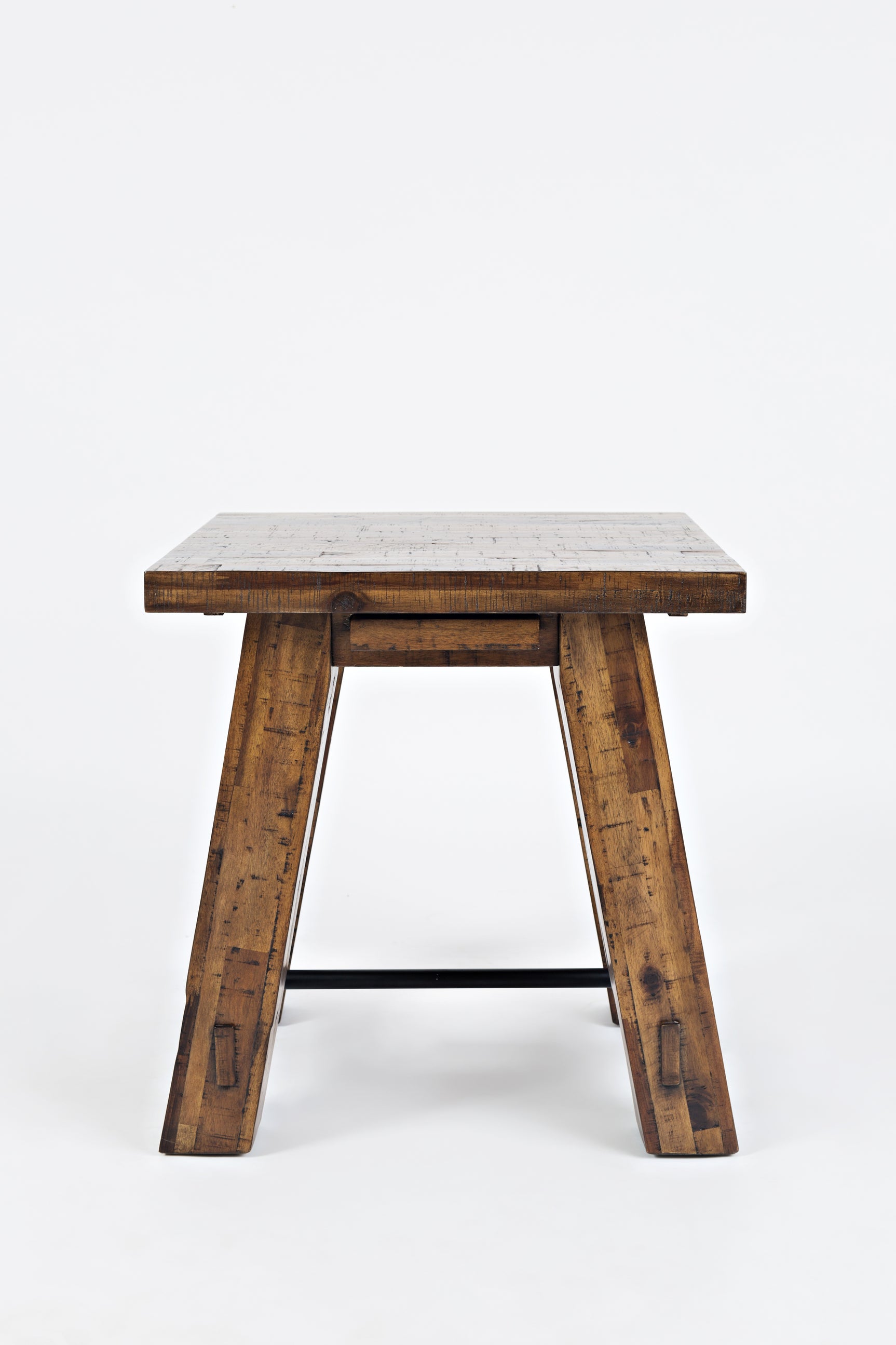 Cannon Valley Trestle Distressed Brown End Table - Ornate Home