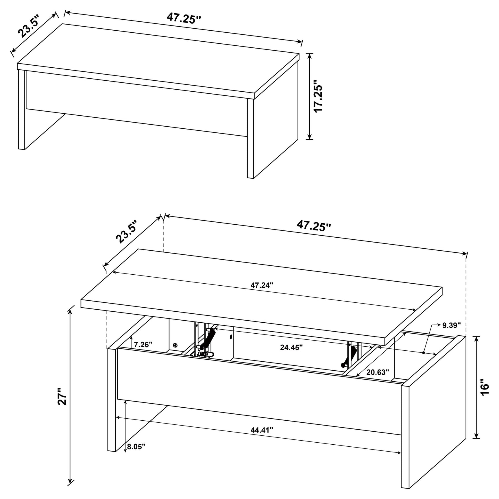 Canoga Light Oak 2-piece Lift Top Cocktail Coffee Table Set - Ornate Home