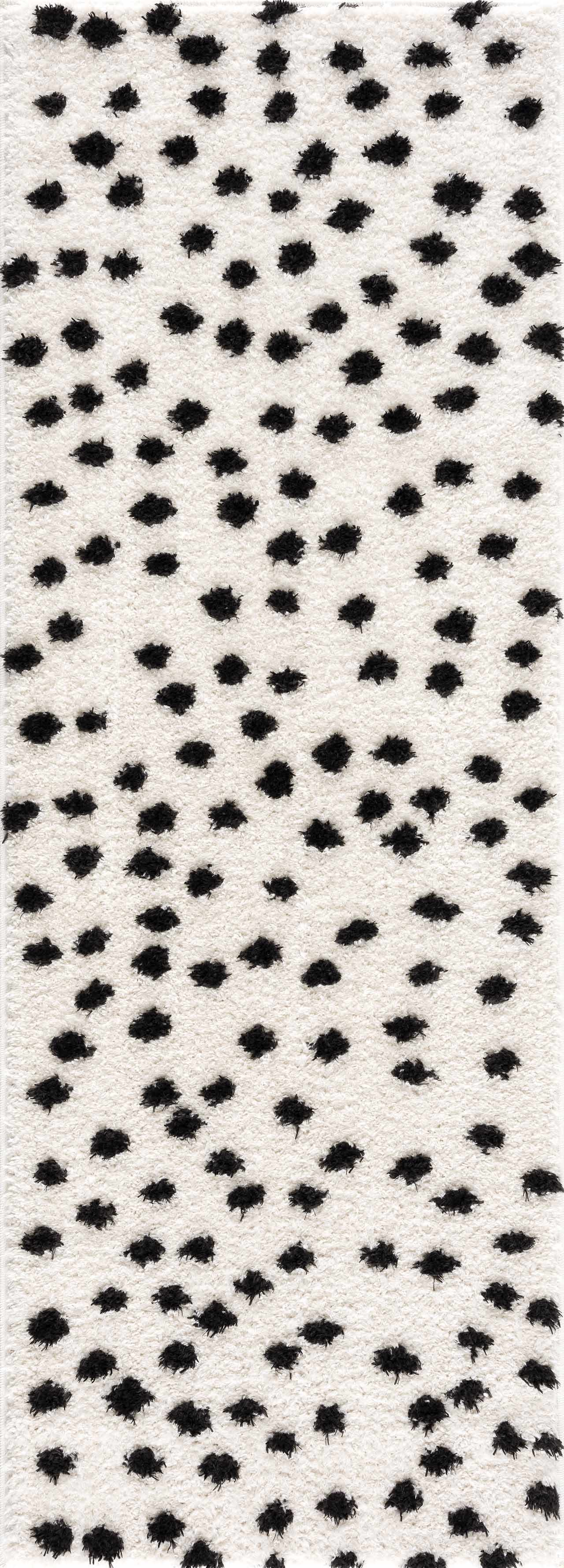 Cansu Black & White Dotted Area Rug - Ornate Home