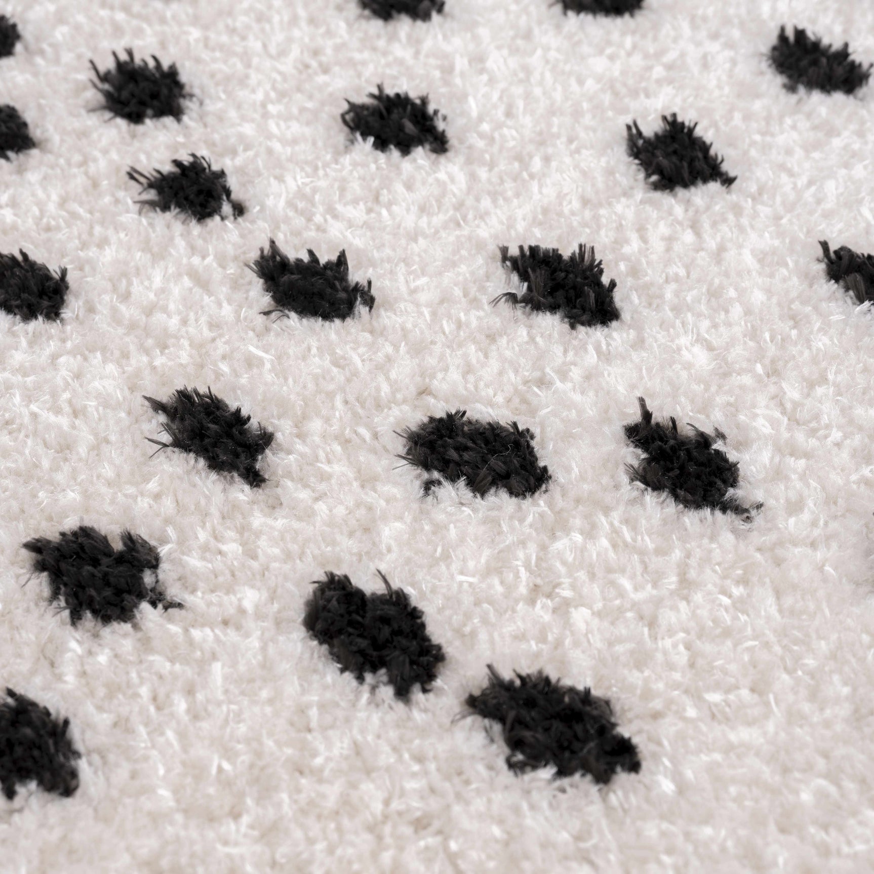 Cansu Black & White Dotted Area Rug - Ornate Home