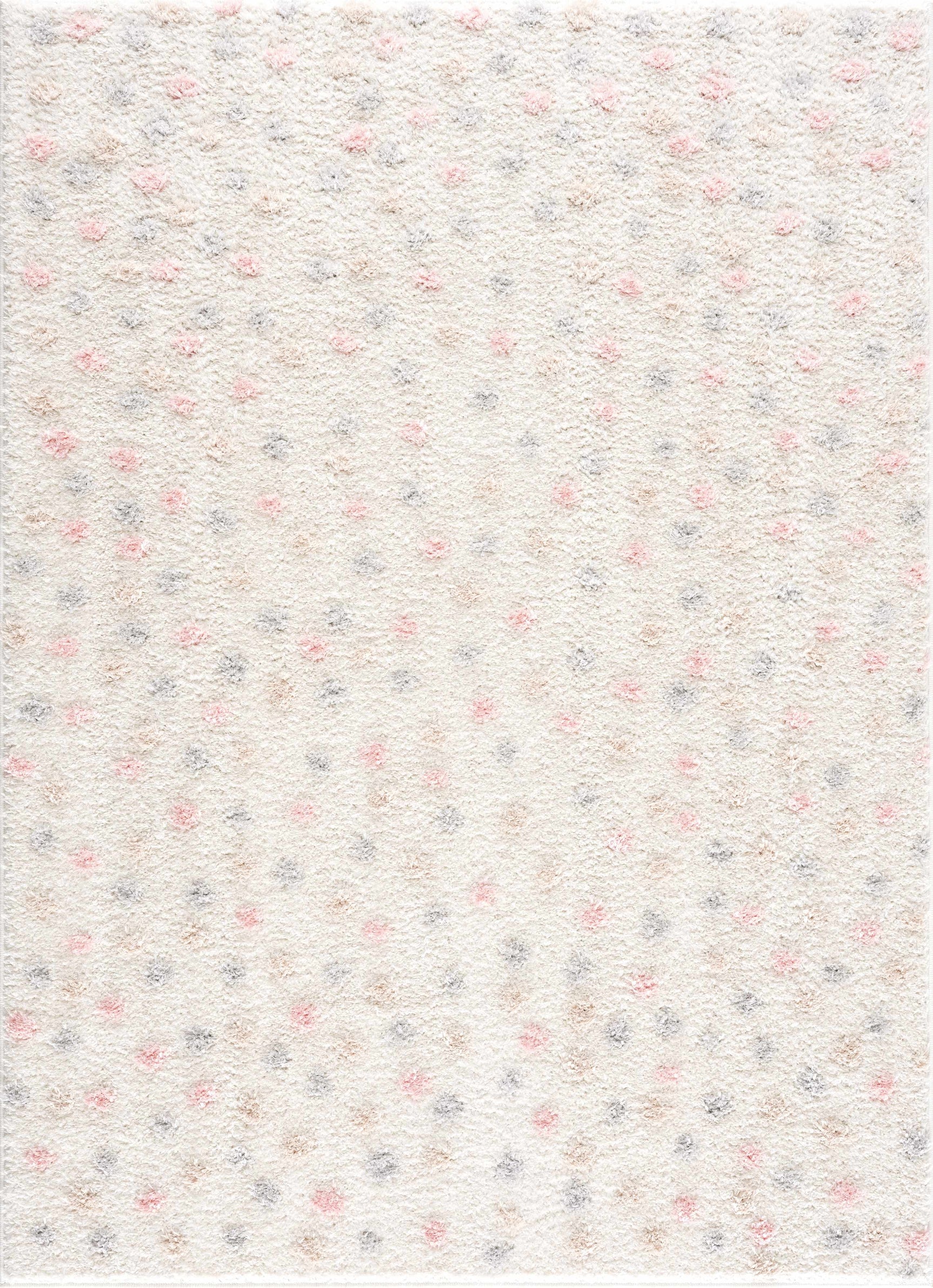 Cansu Pink & Cream Dotted Area Rug - Ornate Home