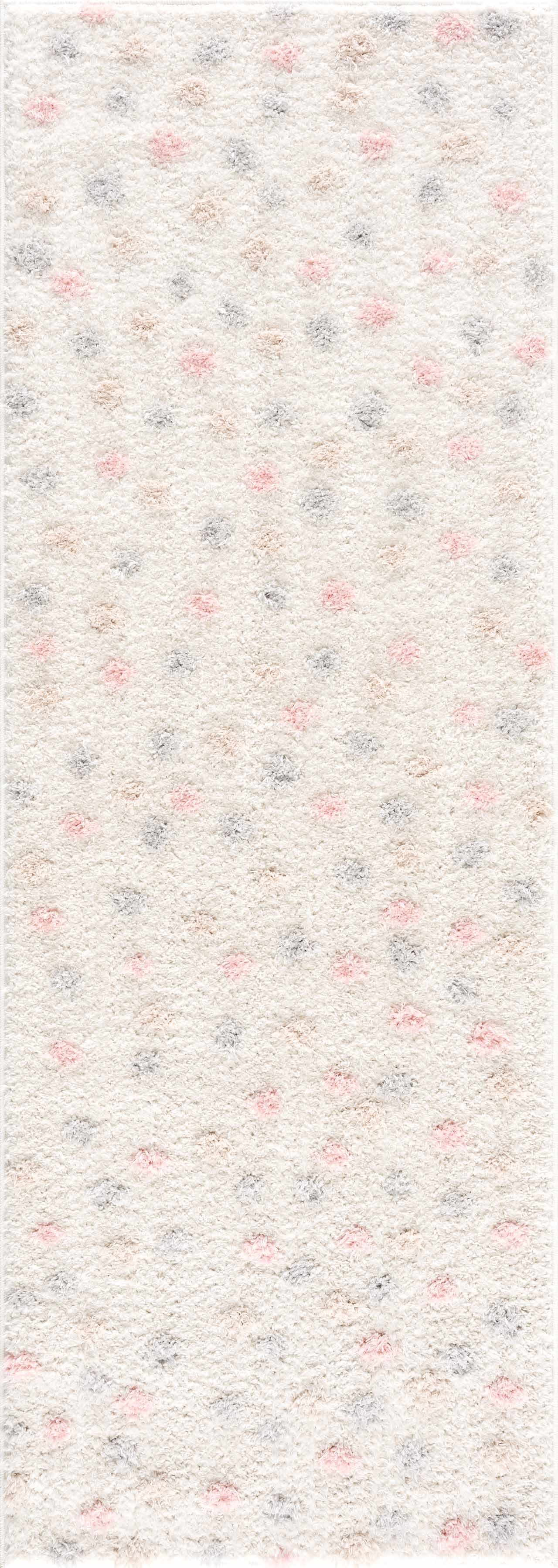 Cansu Pink & Cream Dotted Area Rug - Ornate Home