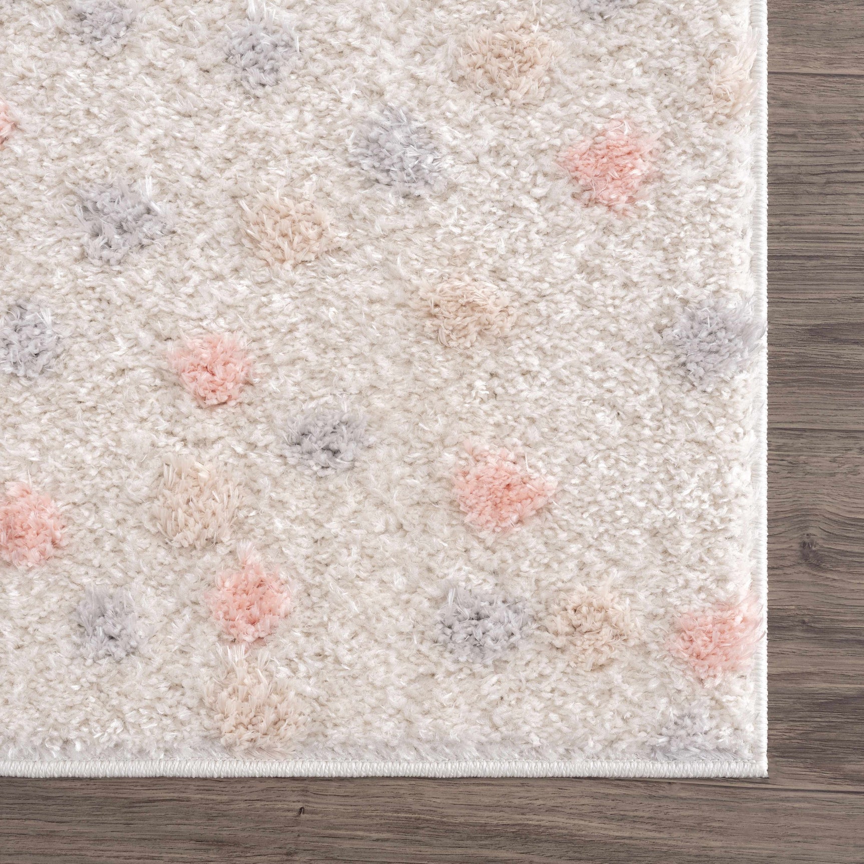 Cansu Pink & Cream Dotted Area Rug - Ornate Home